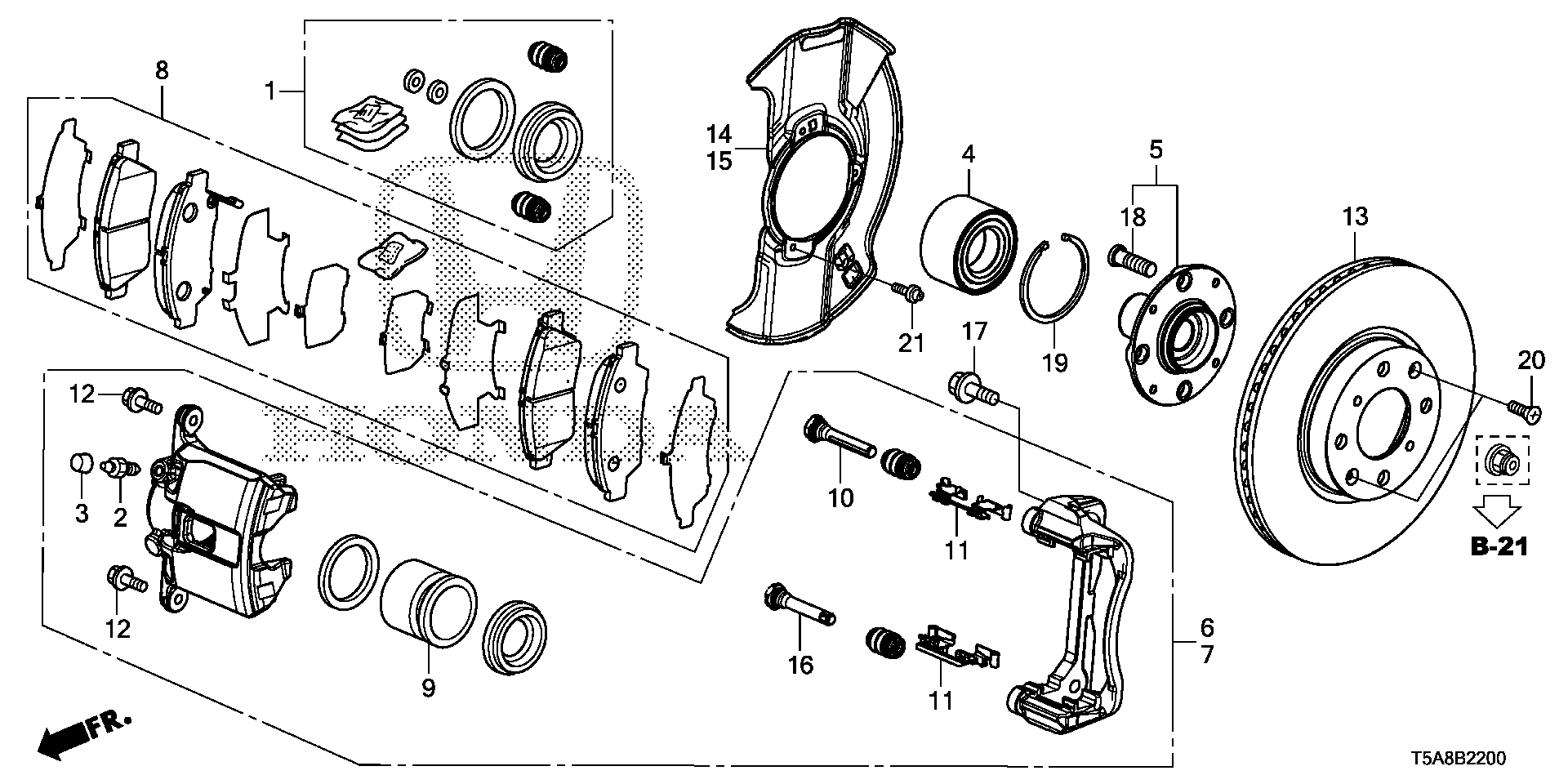 Honda 45022TF2J01 - Brake Pad Set, disc brake onlydrive.pro