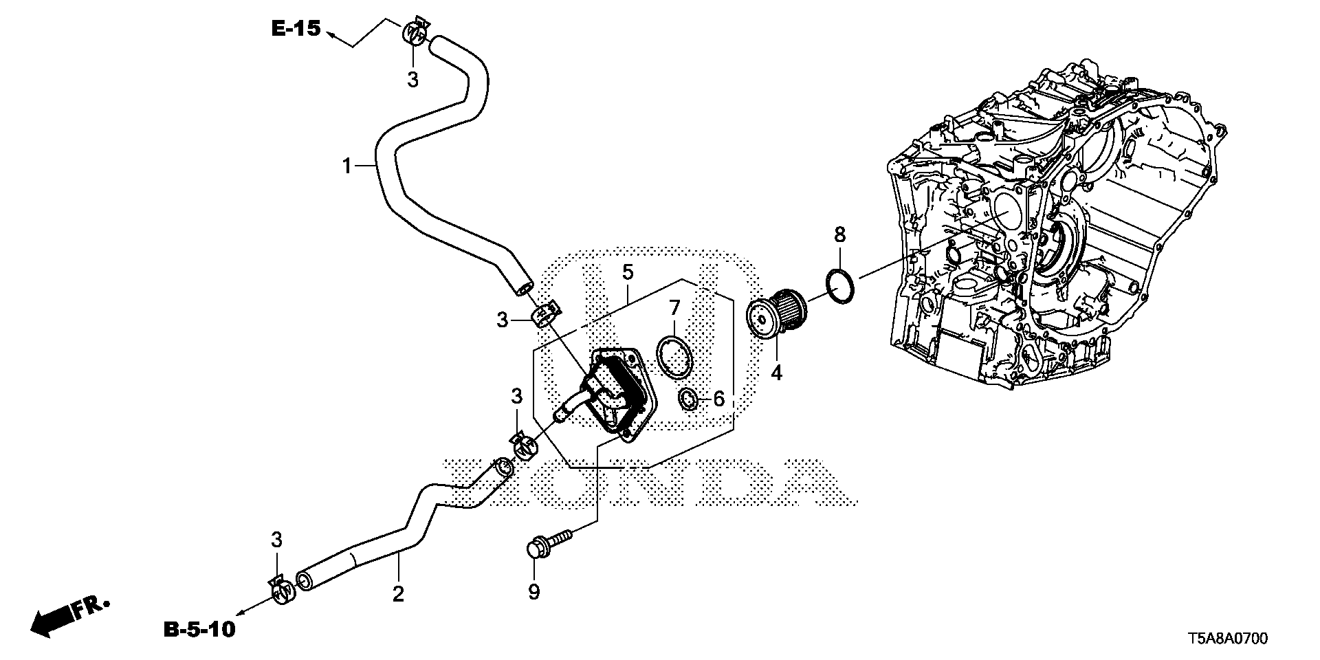 Honda 255605T0003 - Oil Cooler, automatic transmission onlydrive.pro