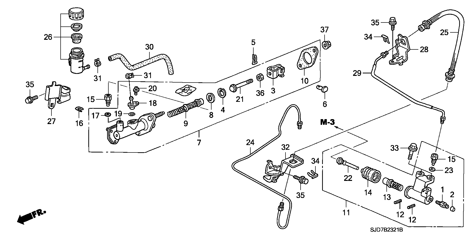 Honda 46920-S7A-023 - Master Cylinder, clutch onlydrive.pro