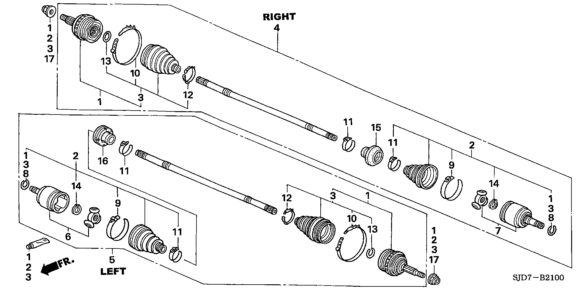 Honda 44014S9A010 - Šarnīru komplekts, Piedziņas vārpsta onlydrive.pro