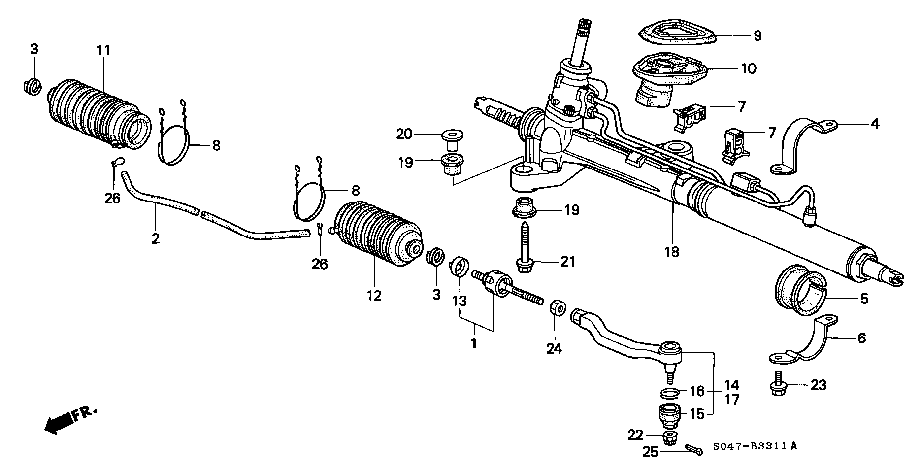 Honda 53560-S04-003 - Skersinės vairo trauklės galas onlydrive.pro