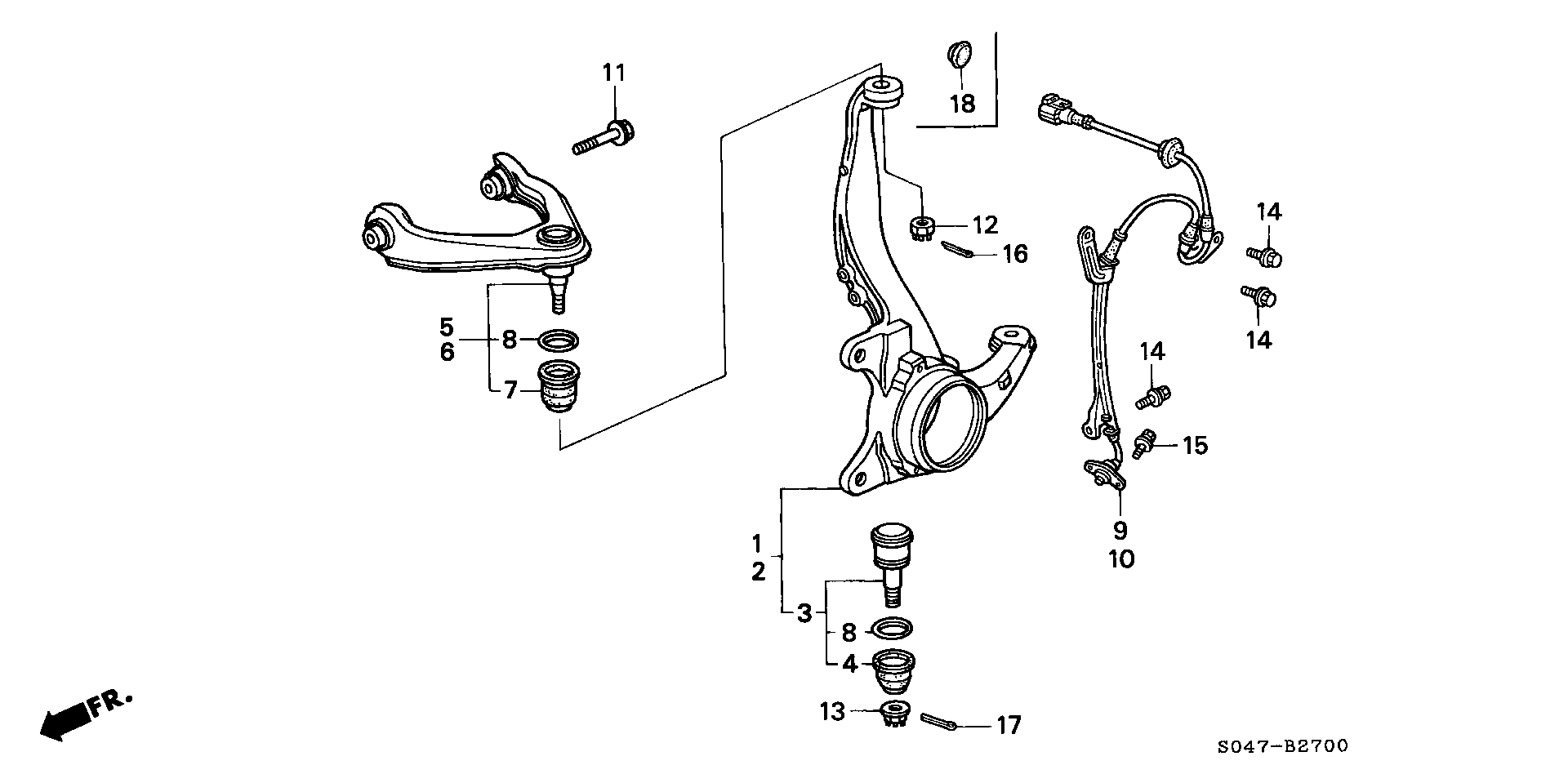 Honda 51450-S04-013 - Рычаг подвески колеса onlydrive.pro