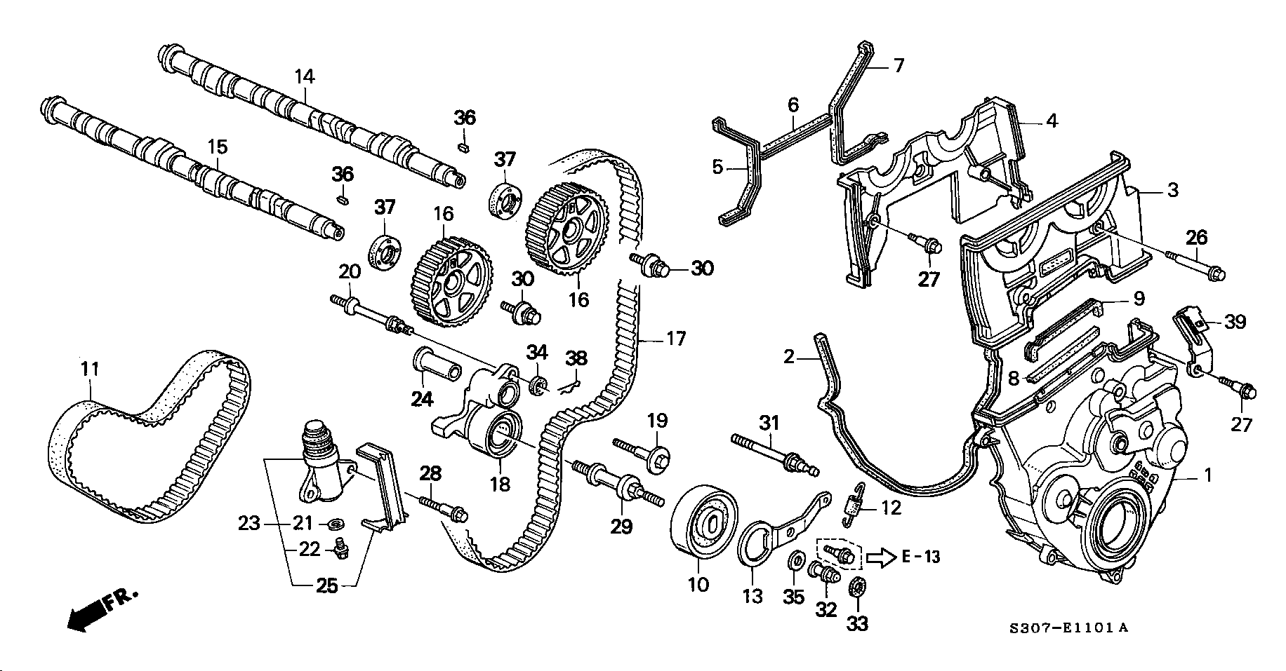 Honda 13 405 PT0 004 - Timing Belt onlydrive.pro