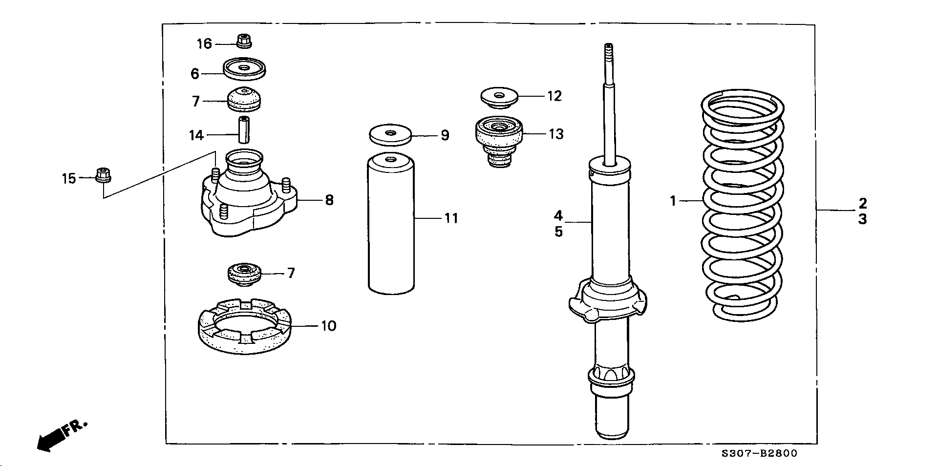 Honda 51728-SB0-003 - Опора стойки амортизатора, подушка onlydrive.pro