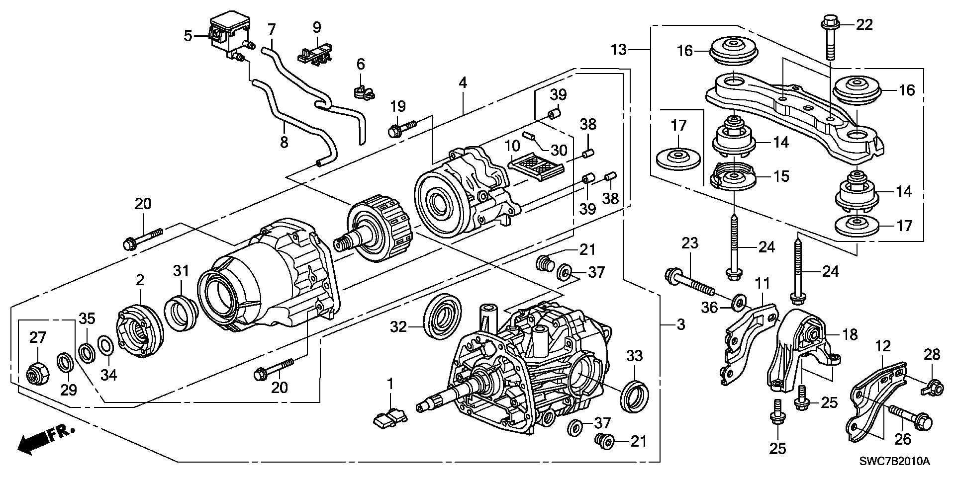 Honda 50711SWA020 - Сайлентблок, рычаг подвески колеса onlydrive.pro