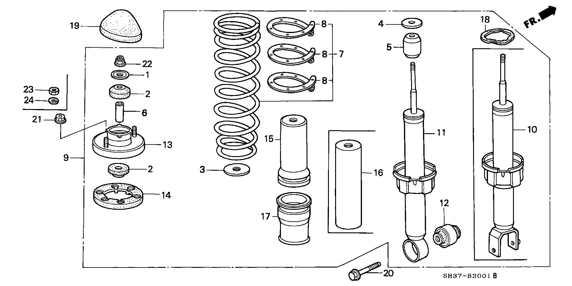 Honda 51631-SB0-003 - Vedruamordi tugilaager onlydrive.pro