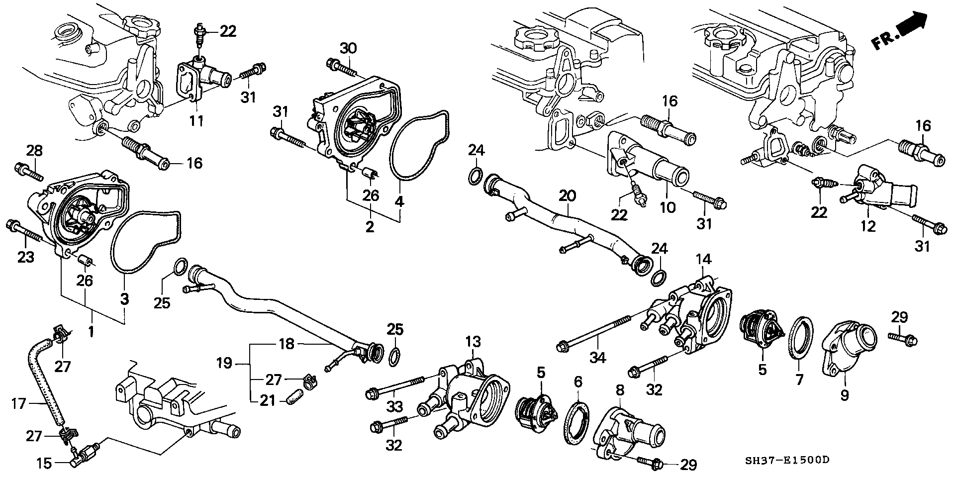 Honda 19300-PM3-003 - Termostaat,Jahutusvedelik onlydrive.pro