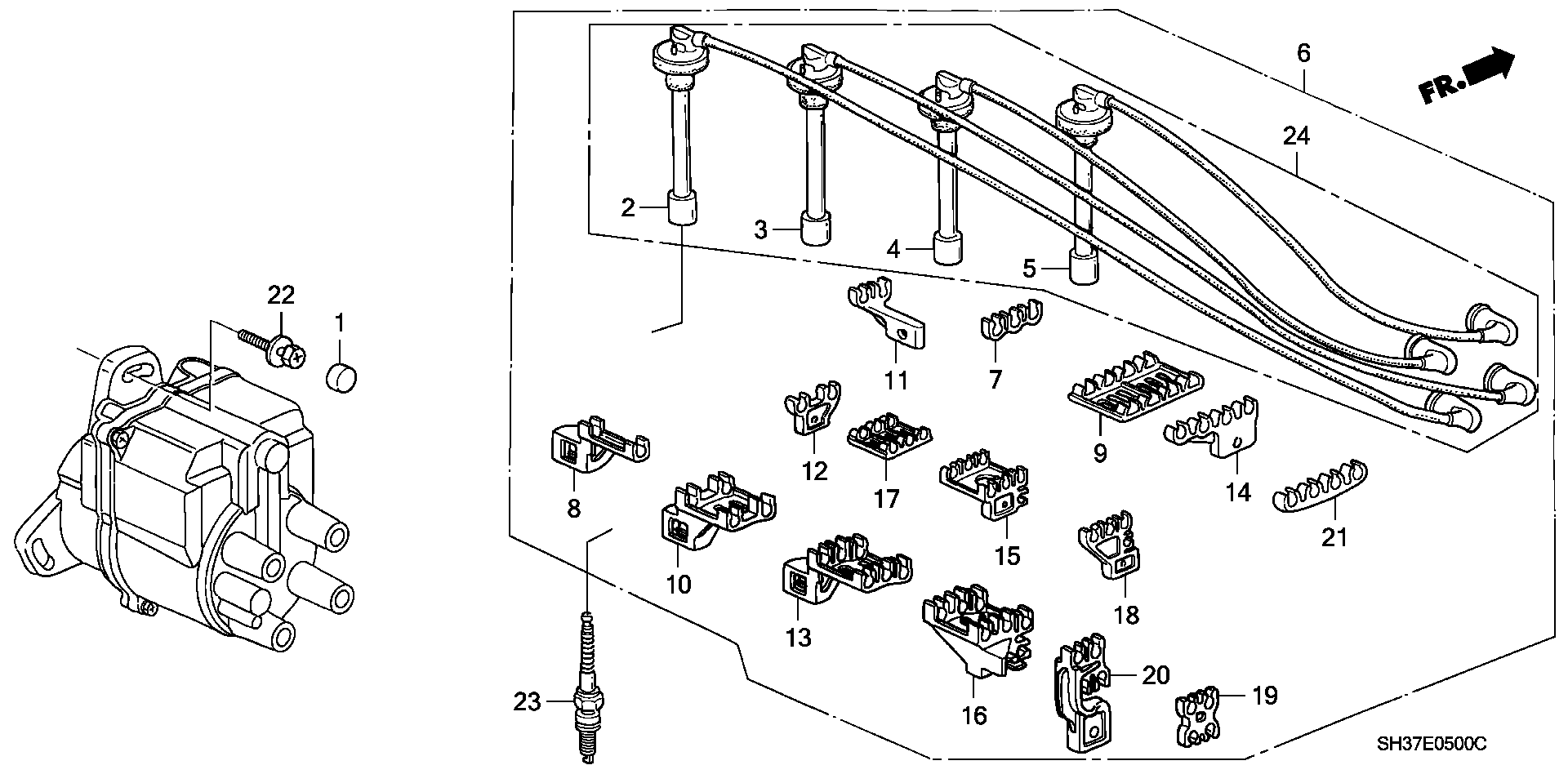 Honda 32722-PM6-B00 - Süütesüsteemikomplekt onlydrive.pro