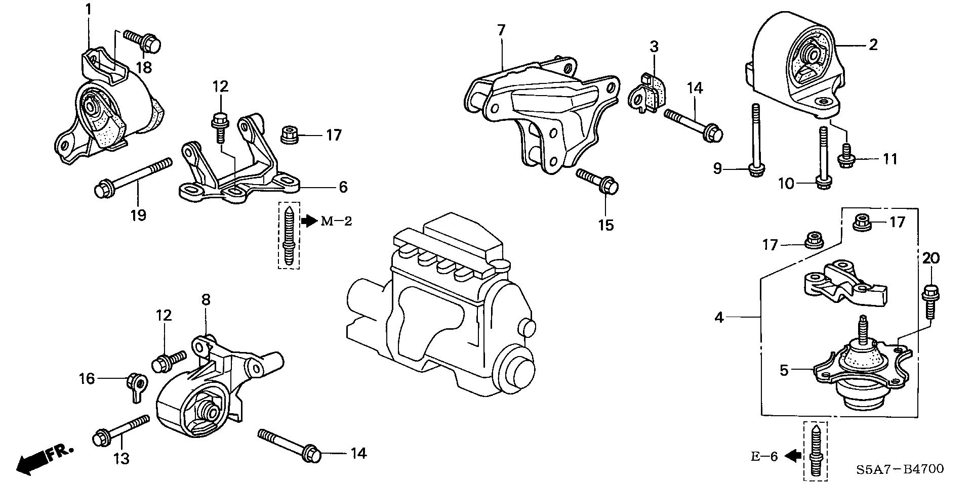 Honda 50810-S5A-013 - Piekare, Dzinējs onlydrive.pro