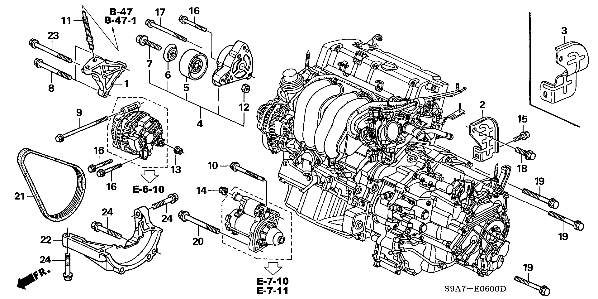 Honda 31170-PNA-013 - Kreipiantysis skriemulys, V formos rumbuotas diržas onlydrive.pro