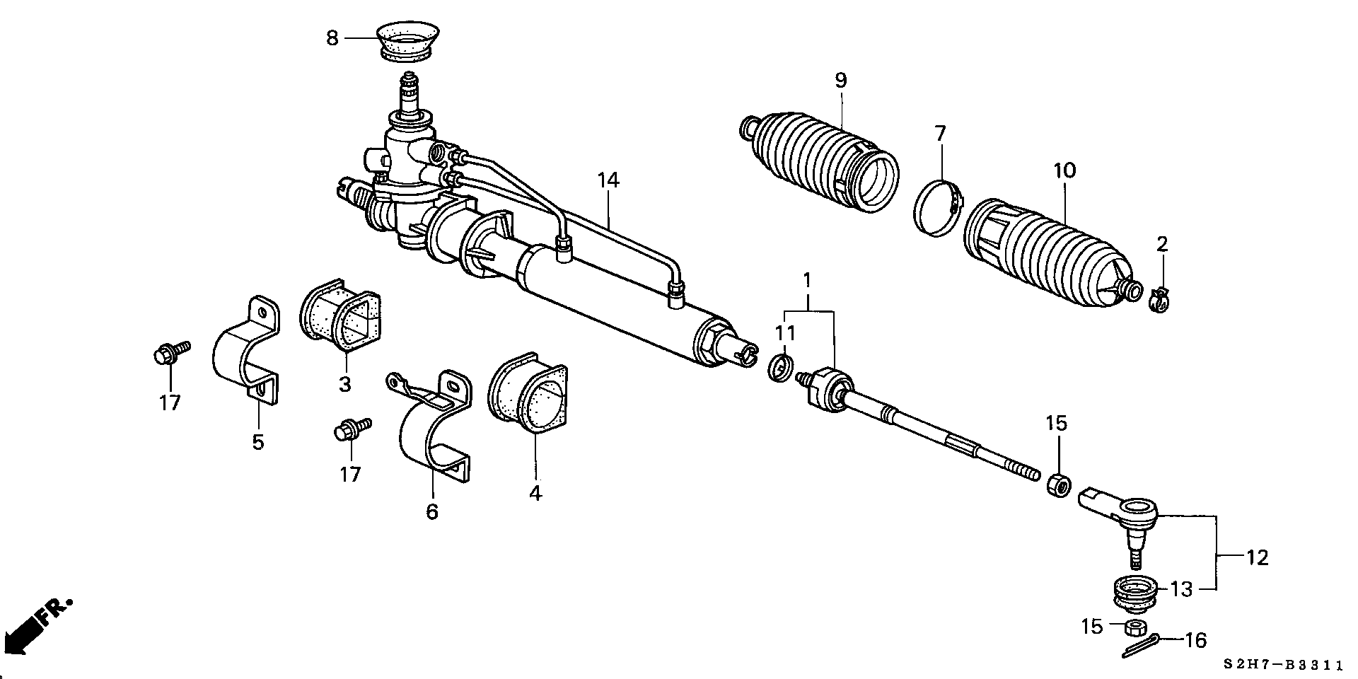 Honda 53535-S2H-J01 - Power steering gear box (rh): 001 pcs. onlydrive.pro