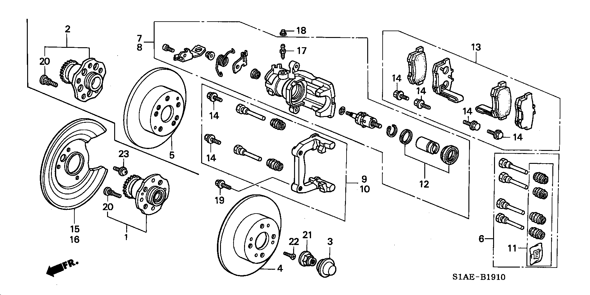 Honda 43022-S1A-E50 - Brake Pad Set, disc brake onlydrive.pro