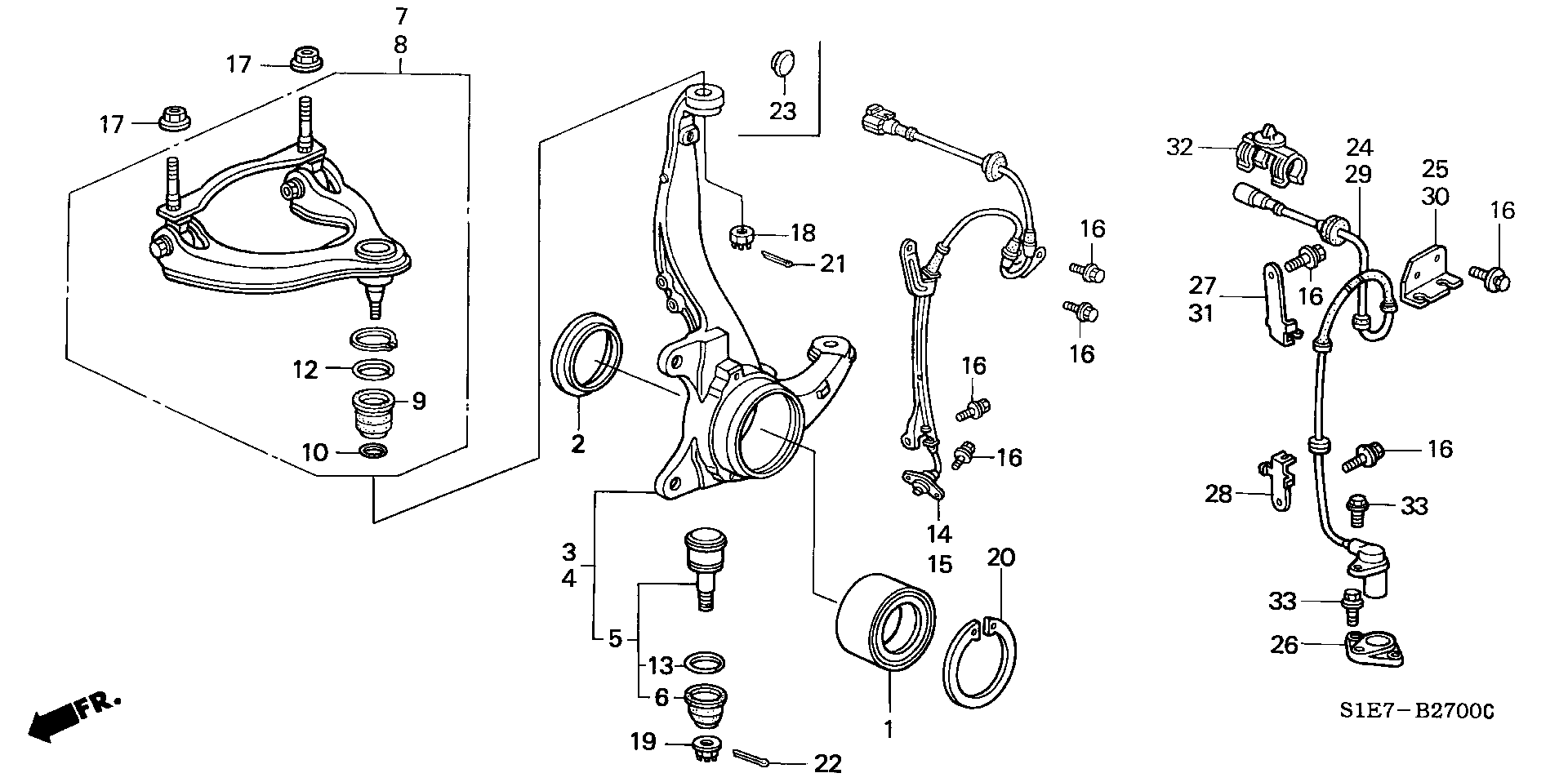 Honda 51464-S04-013 - Remonto komplektas, atrama / vairo trauklė onlydrive.pro