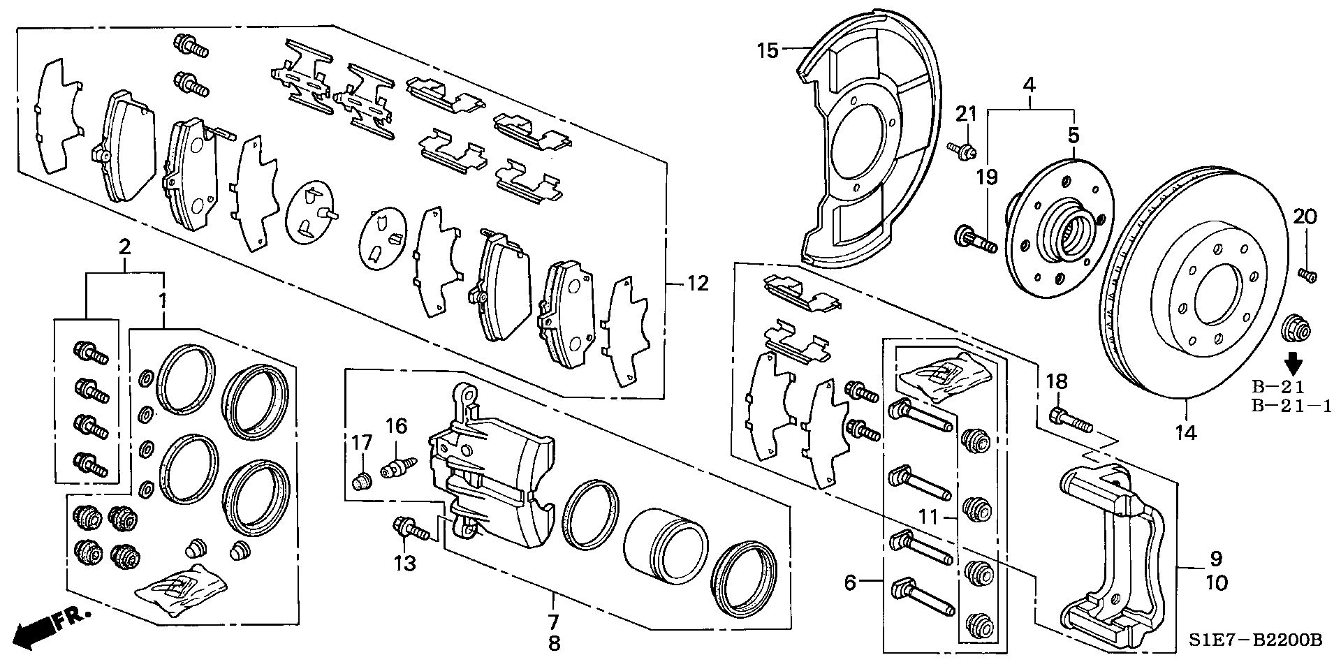 Honda 01463-ST3-E01 - Ремкомплект, тормозной суппорт onlydrive.pro