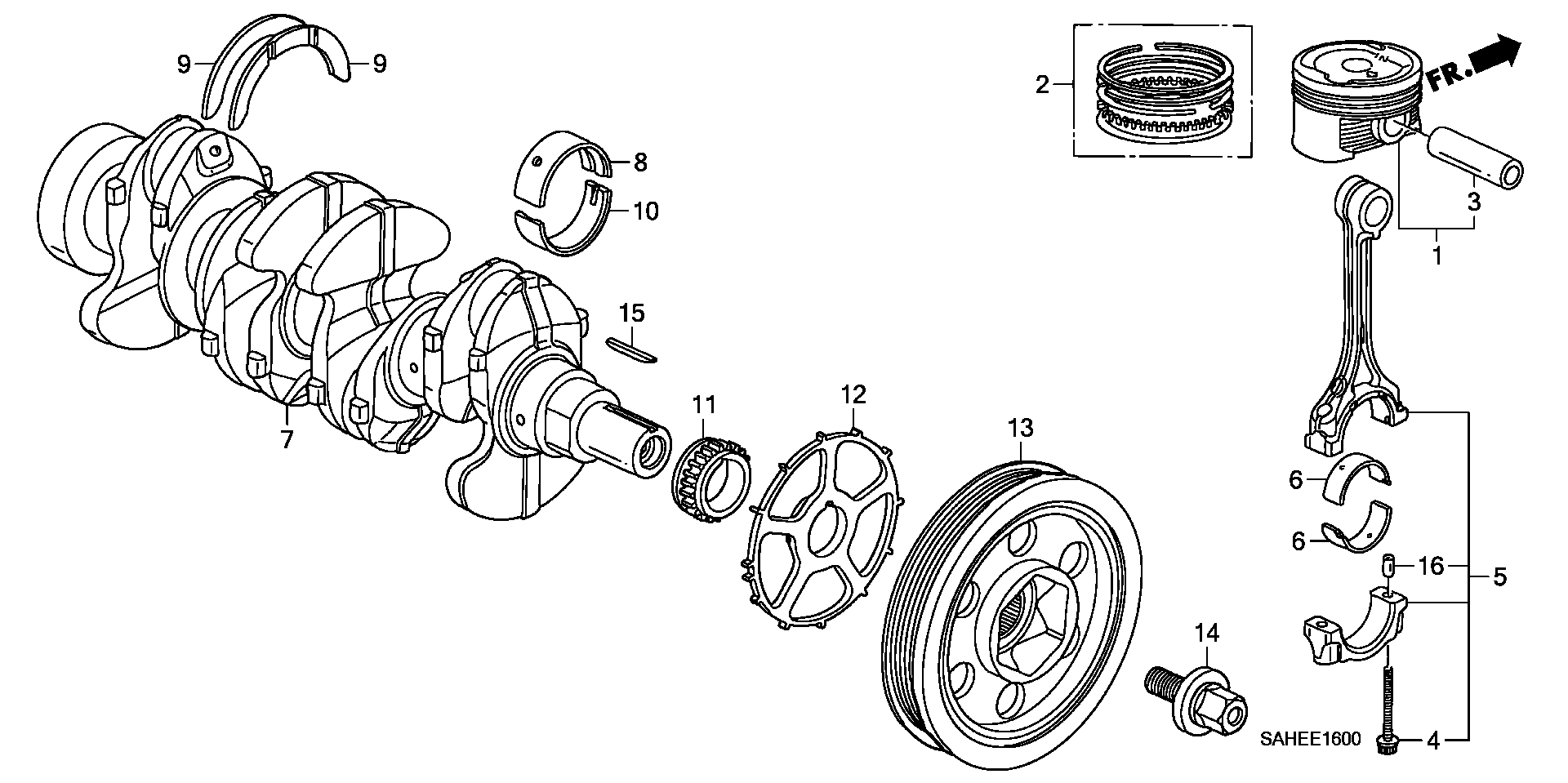 Honda 13810-PWA-013 - Шкив коленчатого вала onlydrive.pro