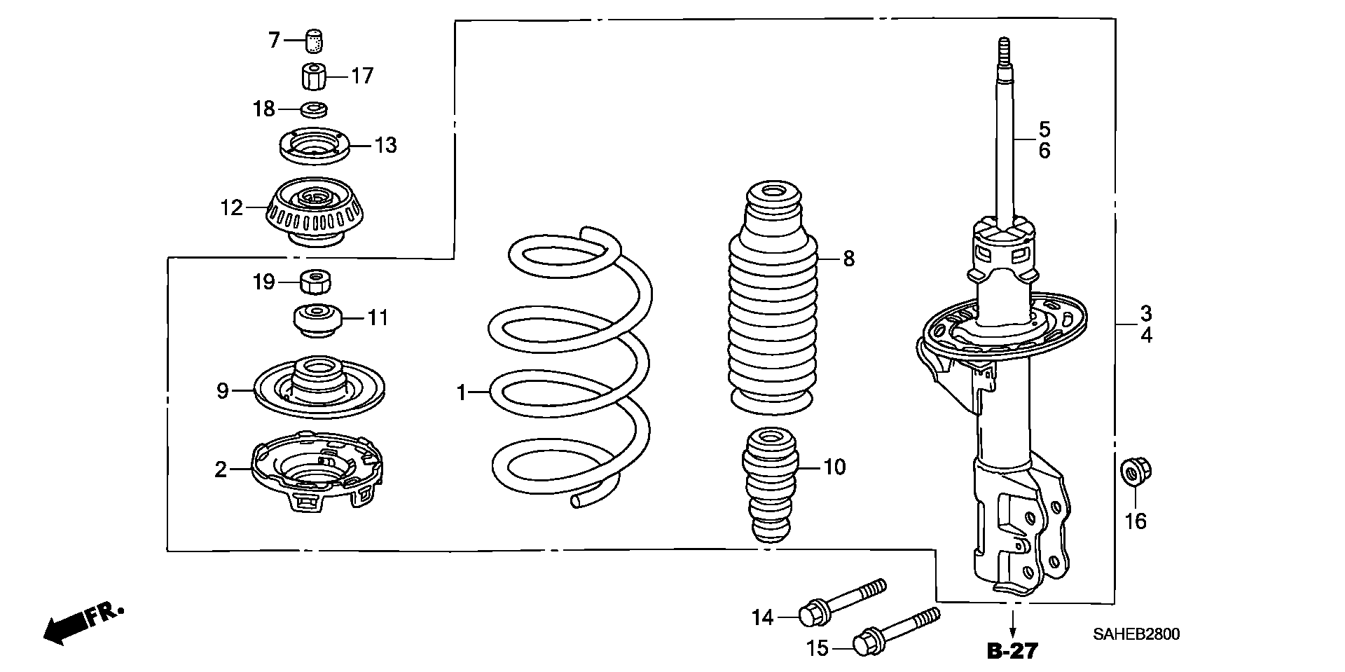 Honda 51722-SAA-E02 - Apsauginio dangtelio komplektas, amortizatorius onlydrive.pro