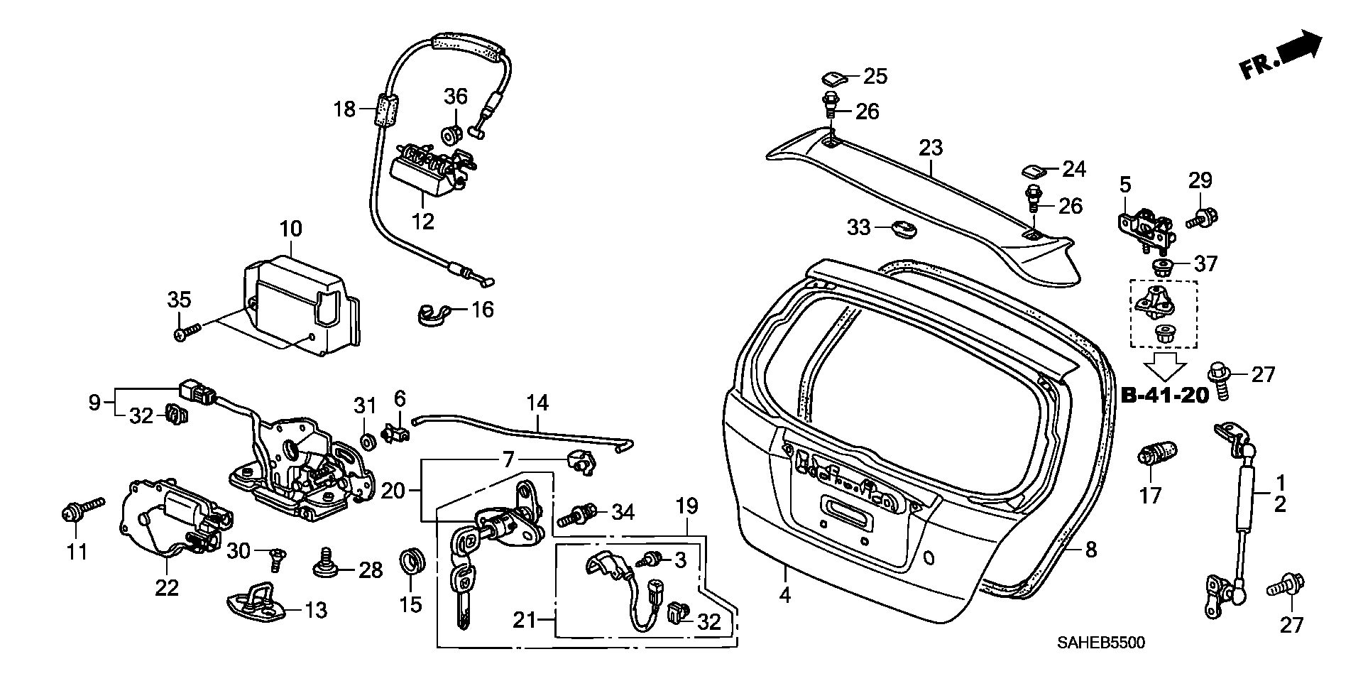 Honda 04741-SAA-010 - Tailgate: 001 pcs. onlydrive.pro