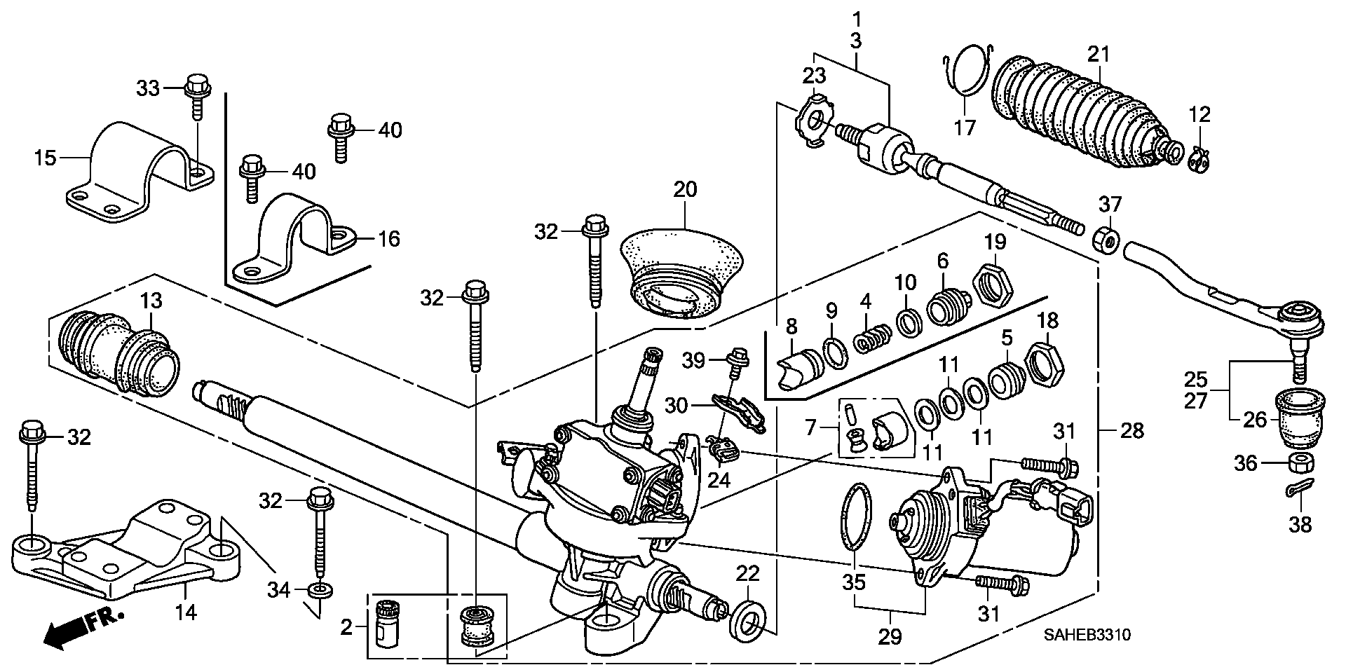 Honda 53011-SEL-003 - Vidinė skersinė vairo trauklė onlydrive.pro