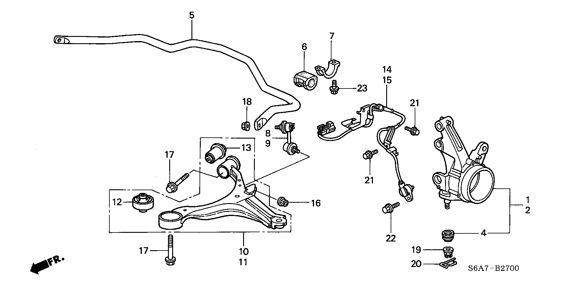 Honda 51391-S5A-801 - Piekare, Šķērssvira onlydrive.pro