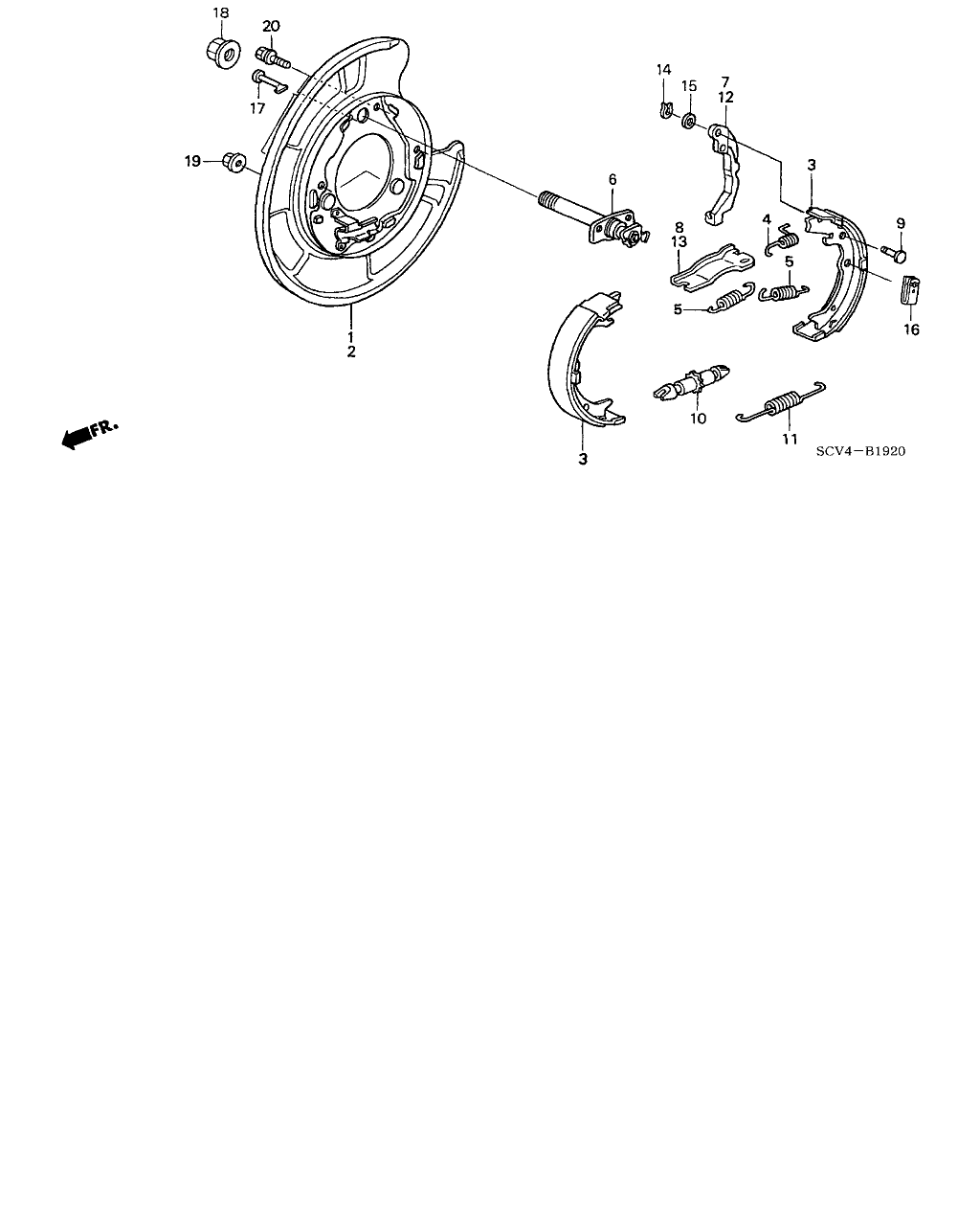 Honda 43154-S47-N01 - Brake Shoe Set, parking brake onlydrive.pro