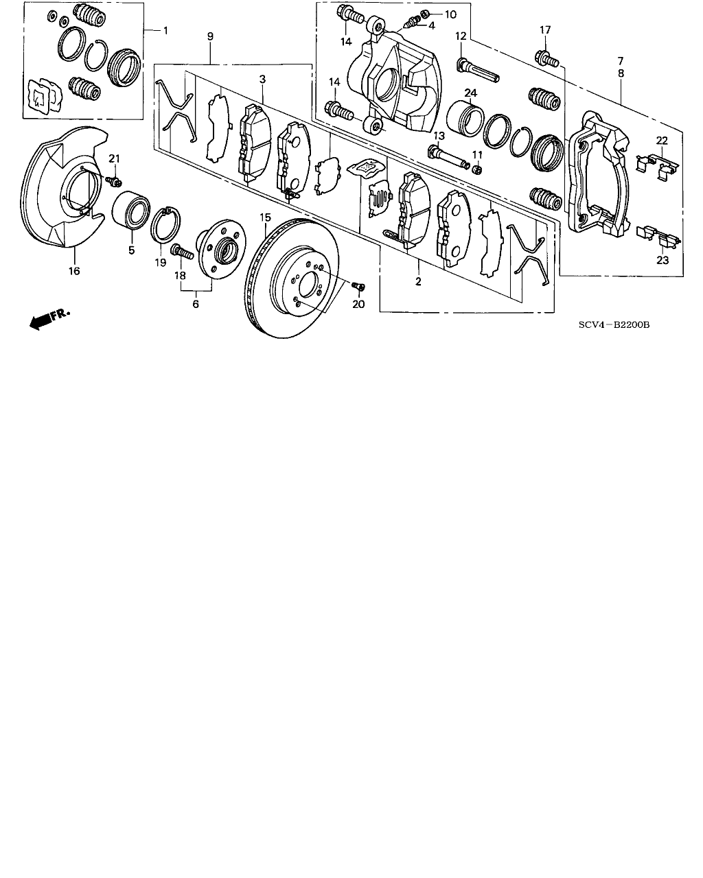 Honda 01463-SDA-A00 - Repair Kit, brake caliper onlydrive.pro