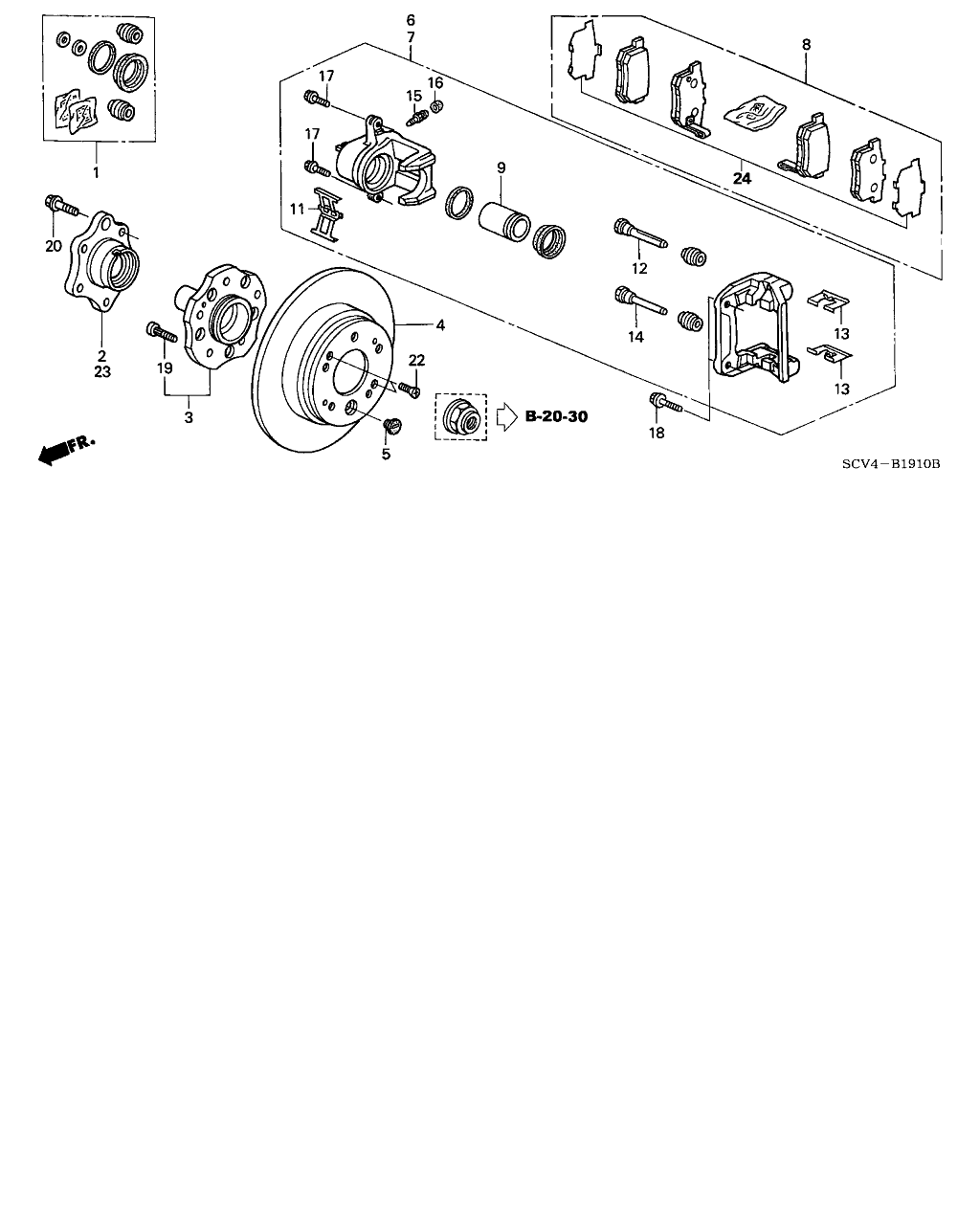 Honda 43022-SCV-A00 - Тормозные колодки, дисковые, комплект onlydrive.pro