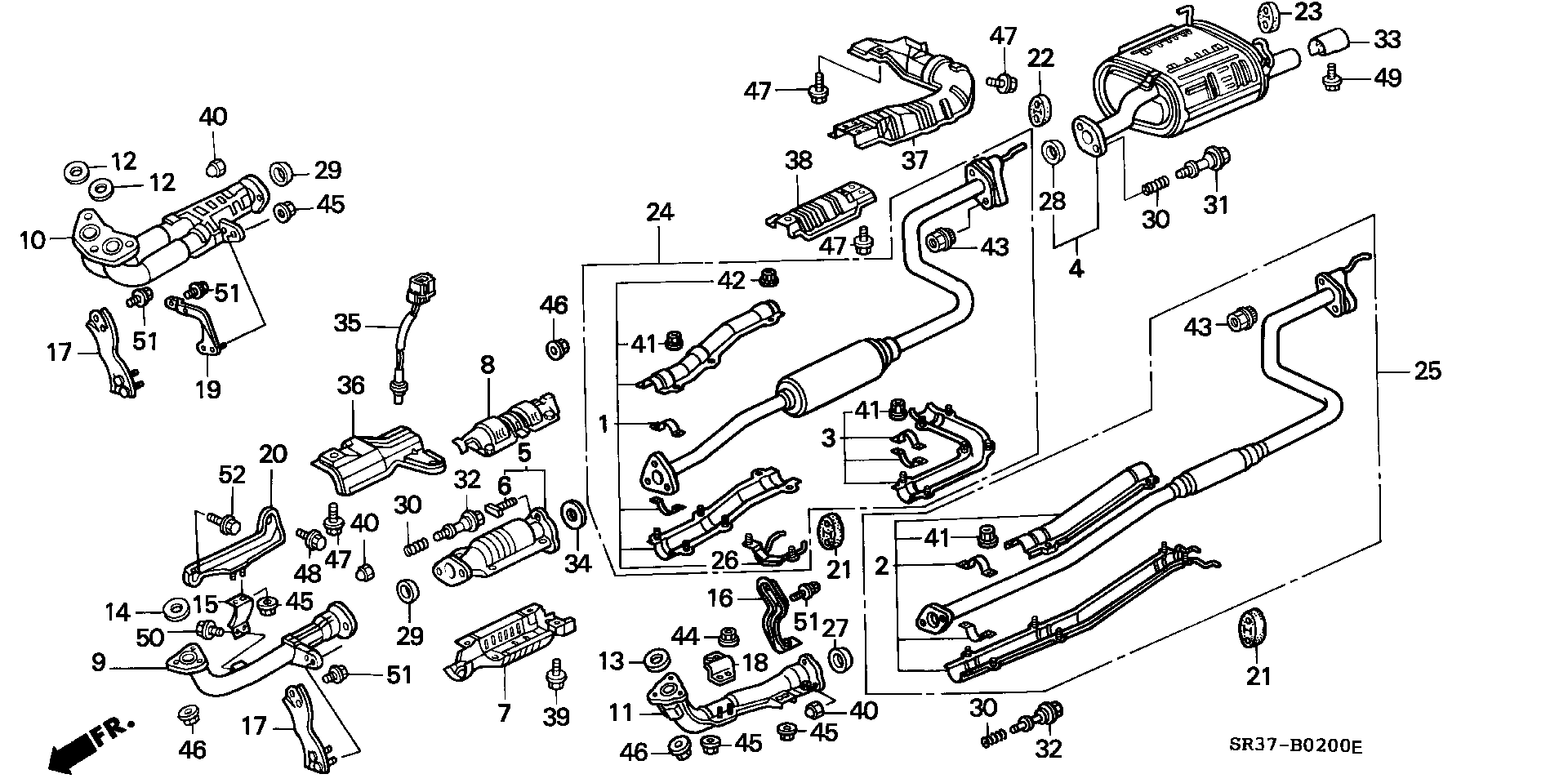 Honda 90115 SH3 J30 - Uzgrieznis, Izplūdes kolektors onlydrive.pro