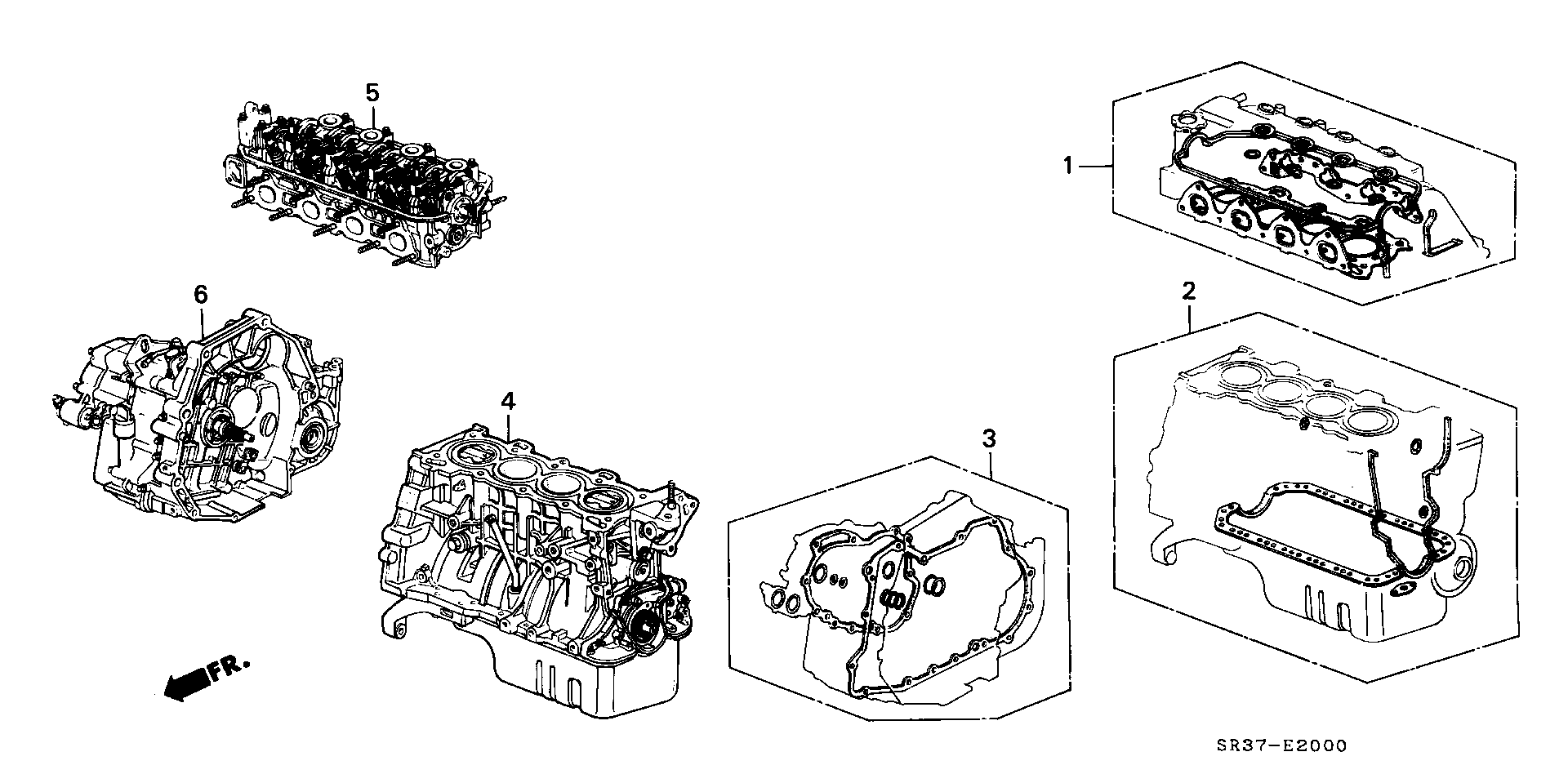 Honda 06111-P08-000 - Blīvju komplekts, Motora bloks onlydrive.pro