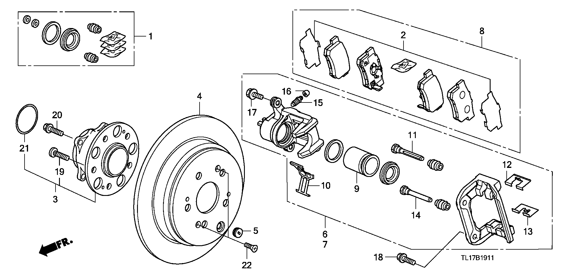 Honda 43022TL0G51 - Brake Pad Set, disc brake onlydrive.pro