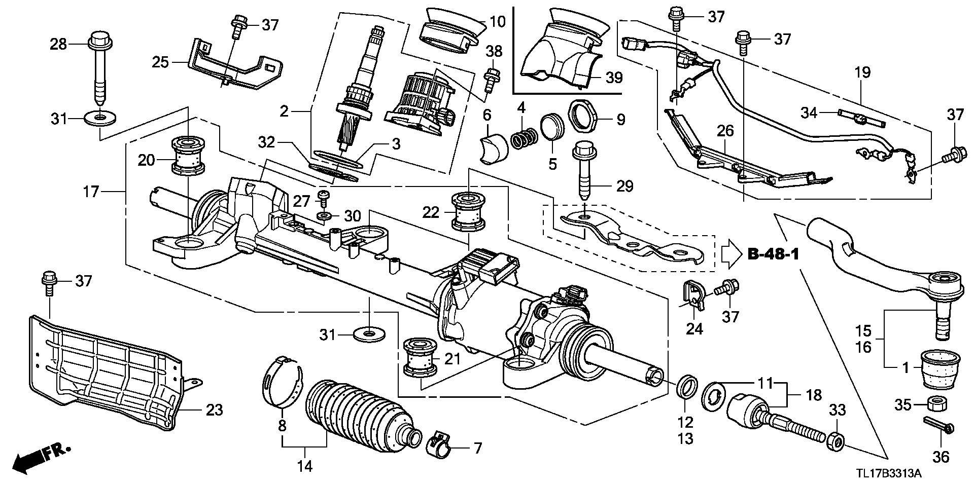 Honda 53537TL1G01 - P.s. gear box (eps) (diesel) (rh): 002 pcs. onlydrive.pro
