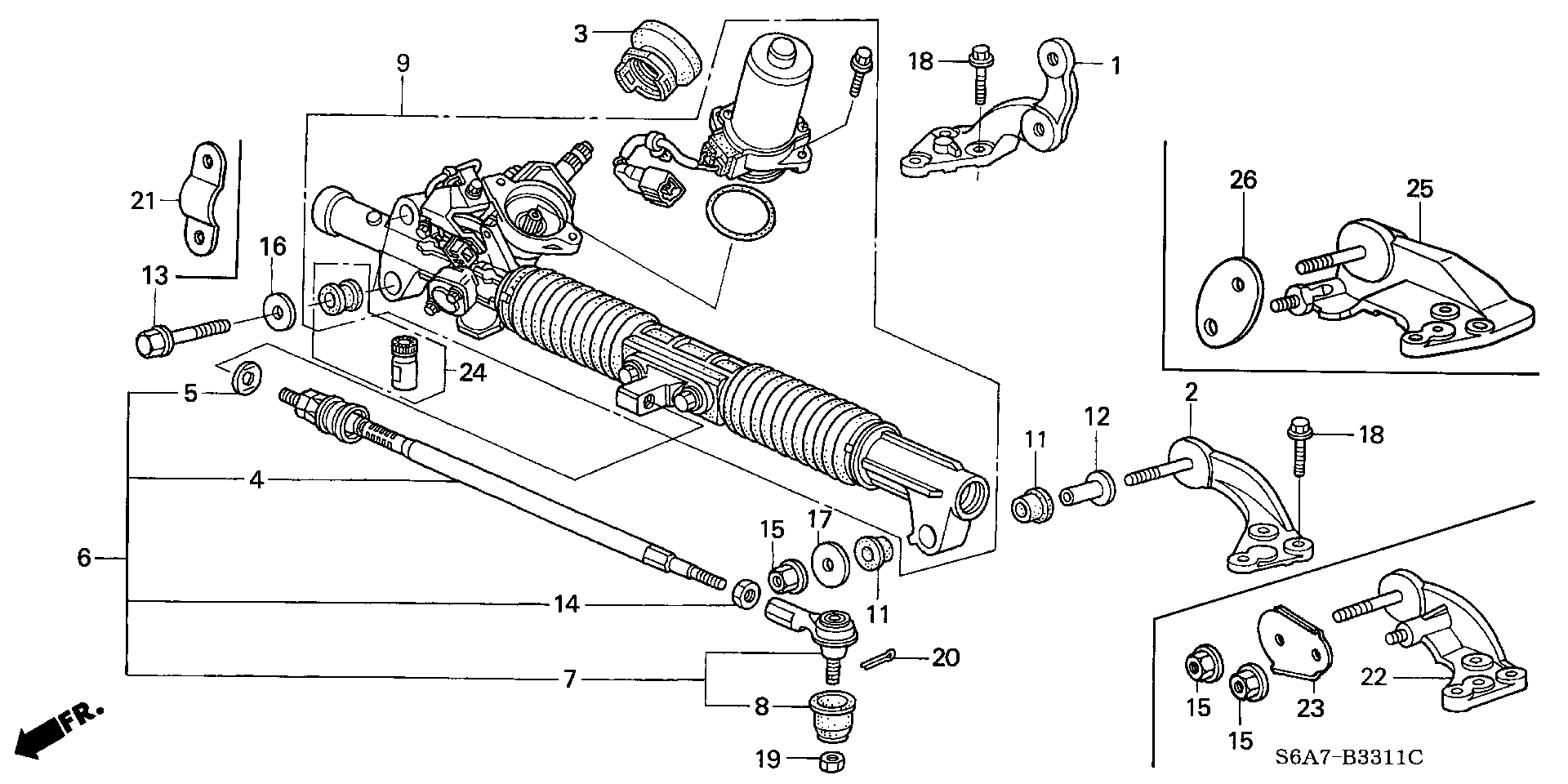 Honda 53541-S5A-003 - Наконечник рулевой тяги, шарнир onlydrive.pro