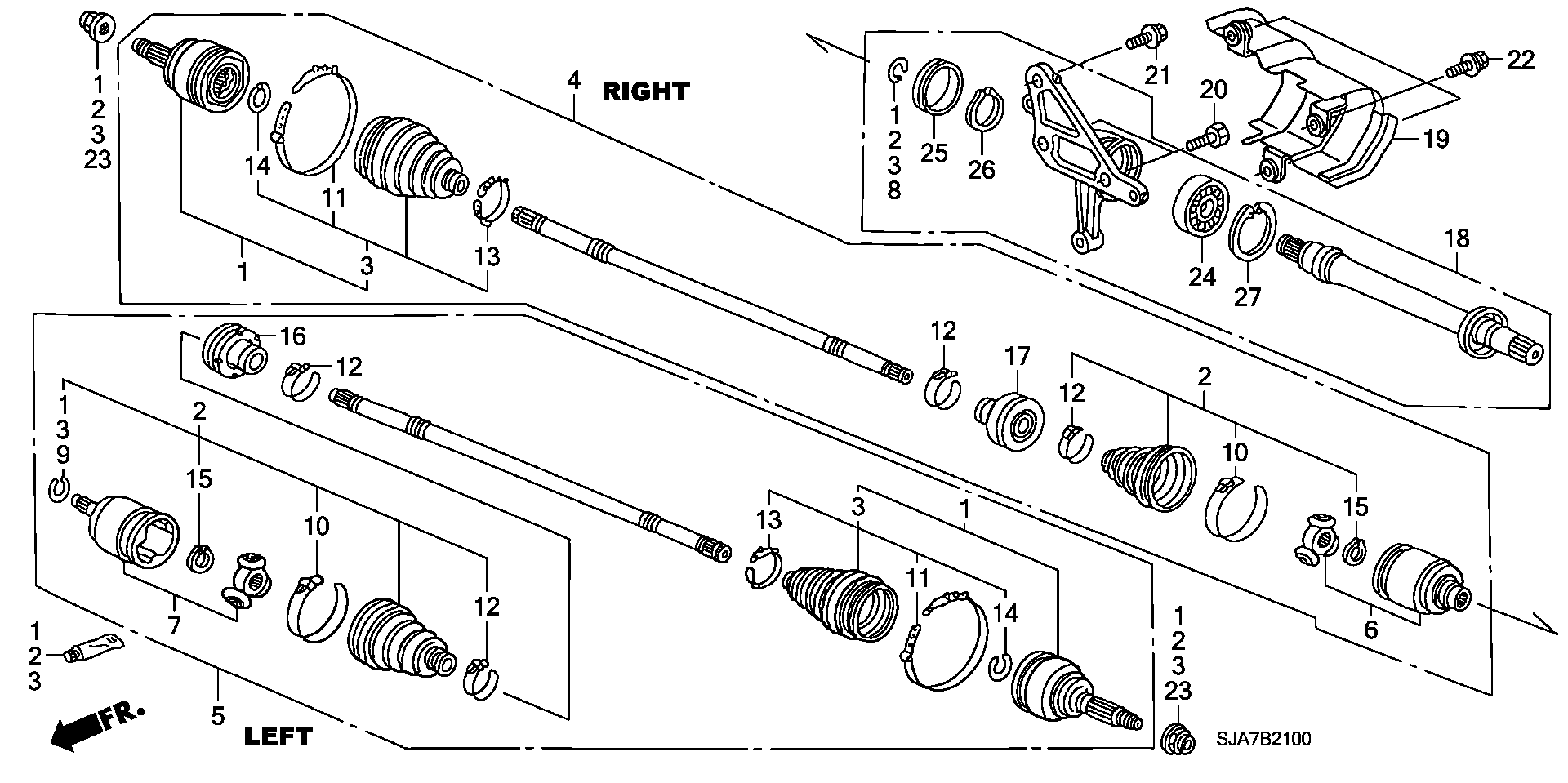 Honda 44018-SJK-000 - Kaitsekumm, veovõll onlydrive.pro