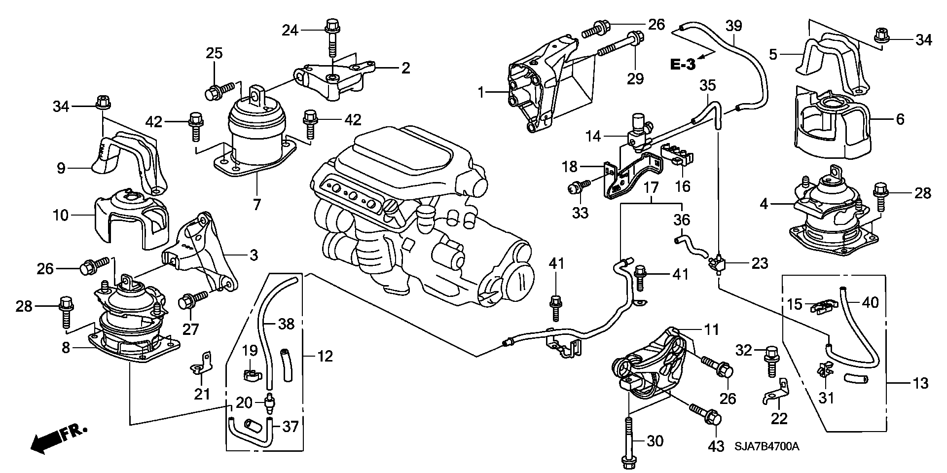 Honda 50830-SJA-E01 - Holder, engine mounting onlydrive.pro