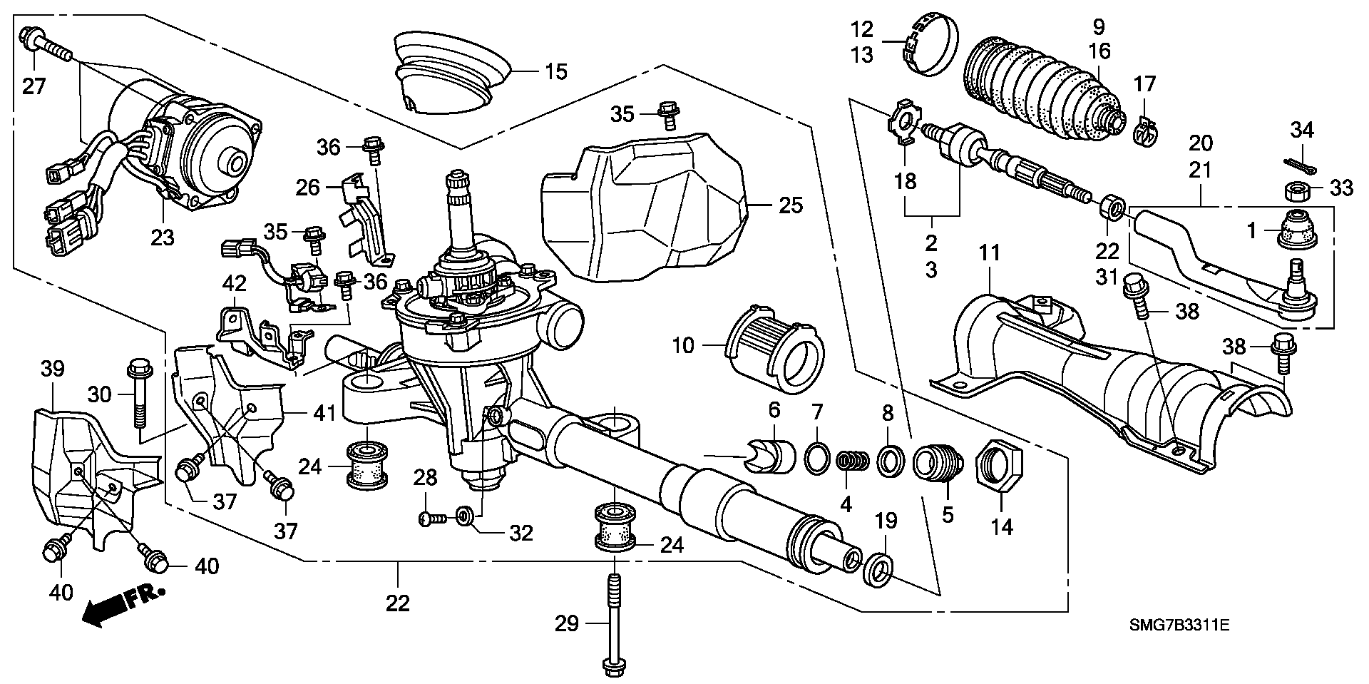 Honda 53560-SMG-003* - Skersinės vairo trauklės galas onlydrive.pro