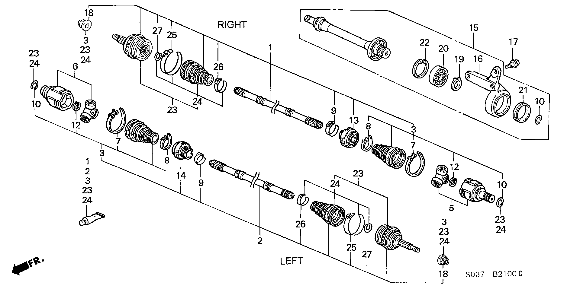 Honda 44017-S04-010 - Paljekumi, vetoakseli onlydrive.pro