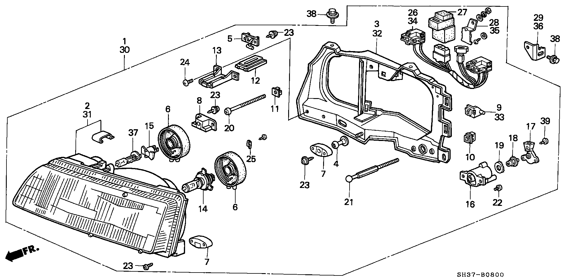 Honda 33115-692-741 - Headlight (1): 002 pcs. onlydrive.pro