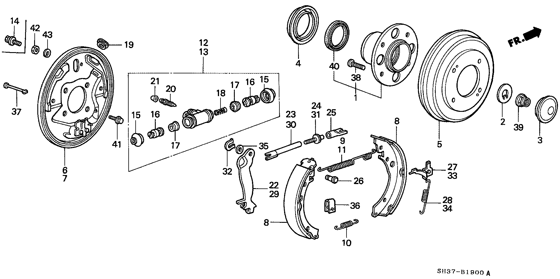 Honda 42200-SB2-015 - Rattalaagrikomplekt onlydrive.pro