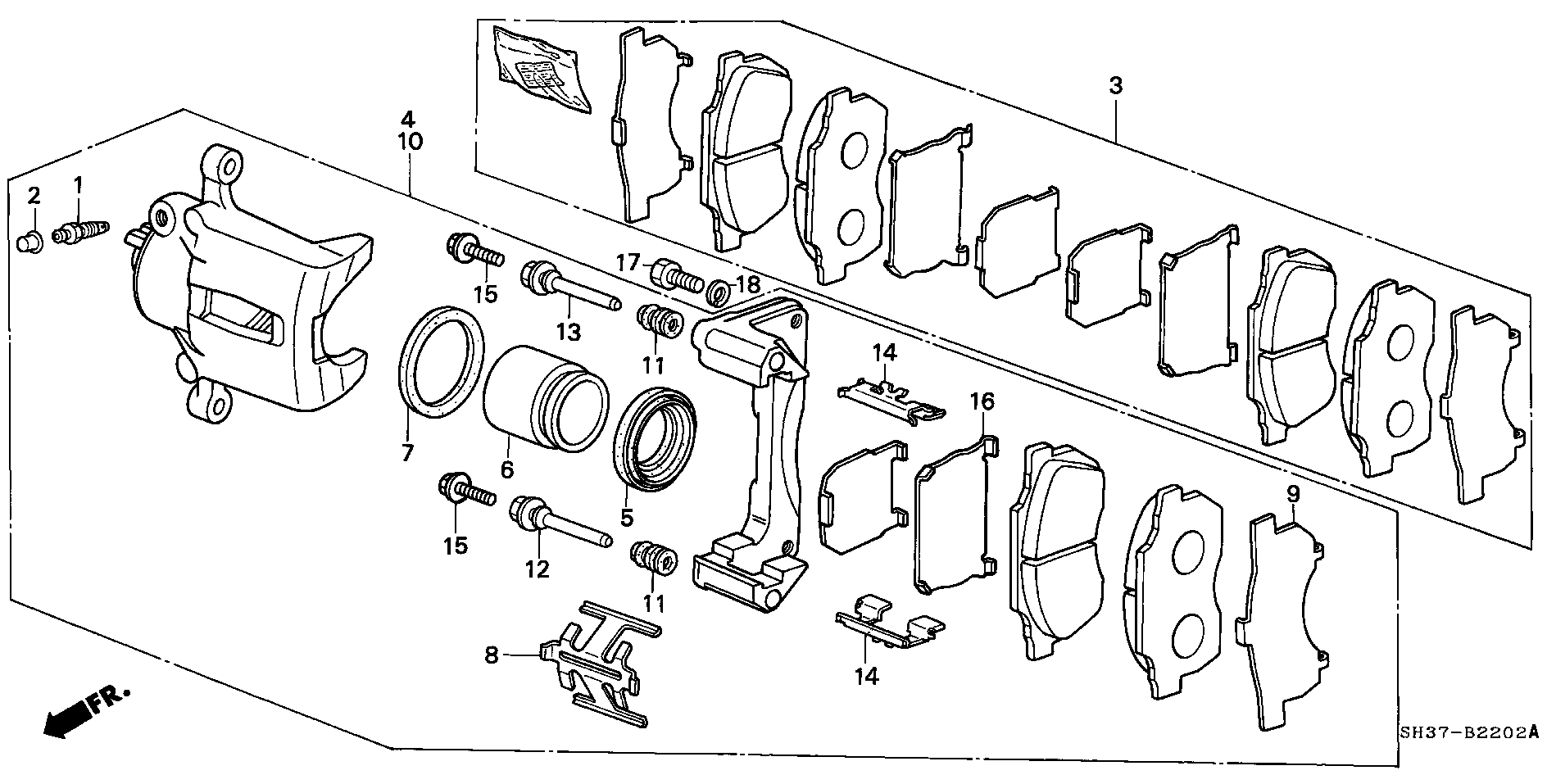 Honda 45022-SH3-G03 - Piduriklotsi komplekt,ketaspidur onlydrive.pro