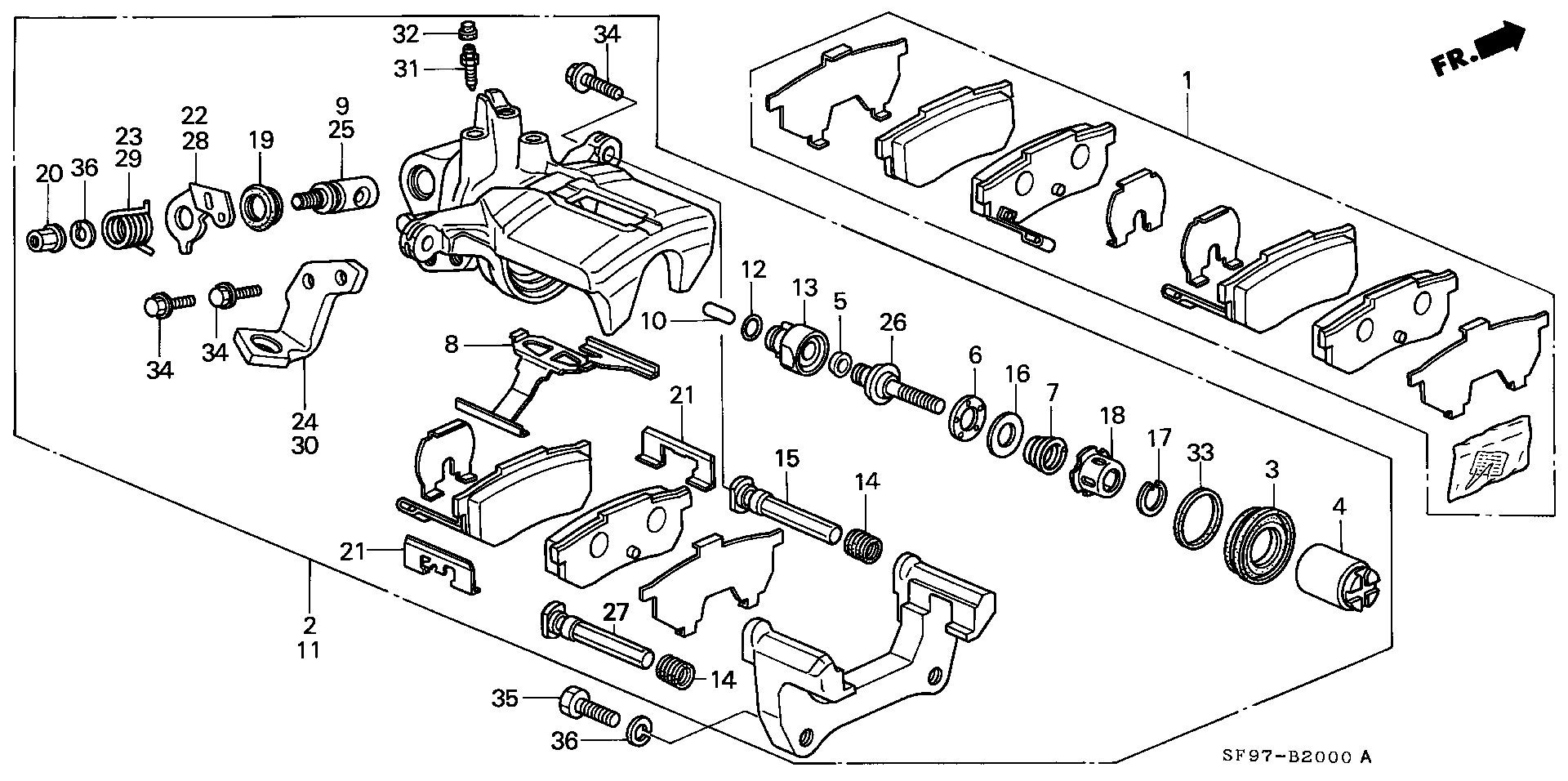 Honda 43262-SD2-931 - Virzītājčaulu komplekts, Bremžu suports onlydrive.pro