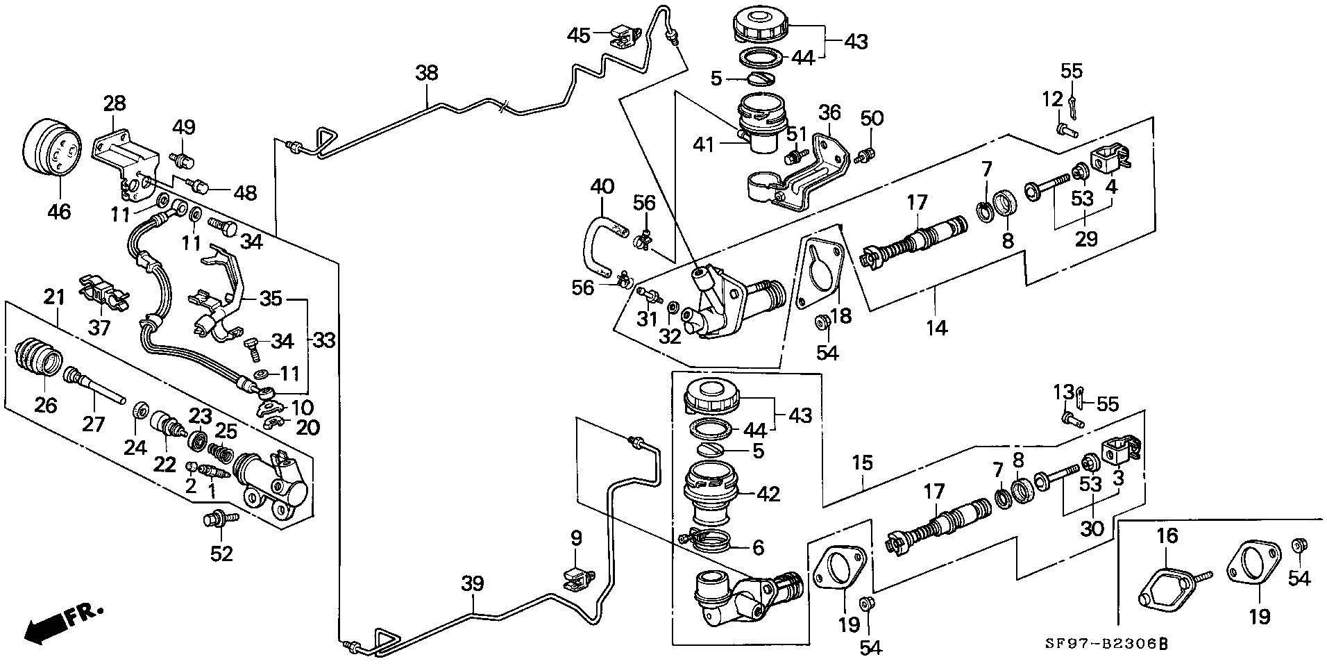 Honda 46932-SD4-003 - Darba cilindrs, Sajūgs onlydrive.pro