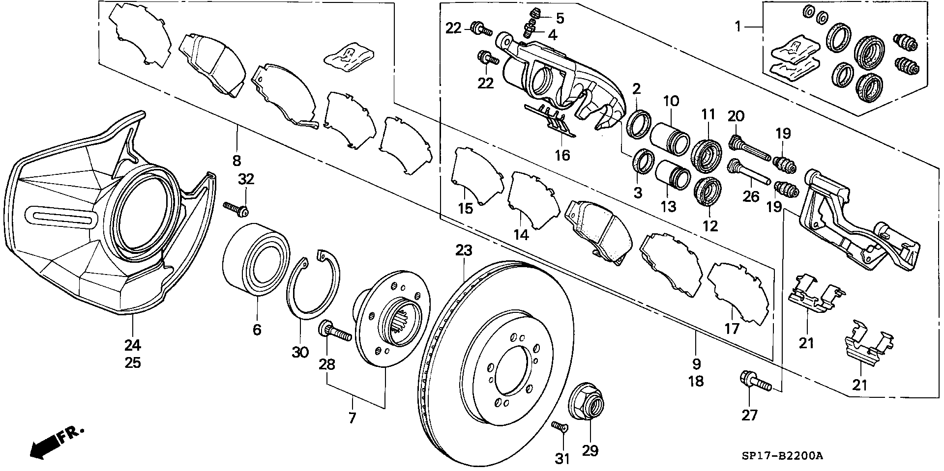 Honda 45022-SL0-G00 - Brake Pad Set, disc brake onlydrive.pro