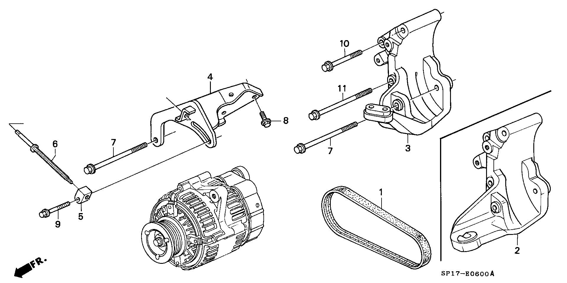 Honda 31110-PY3-003 - Alternator bracket: 001 pcs. onlydrive.pro