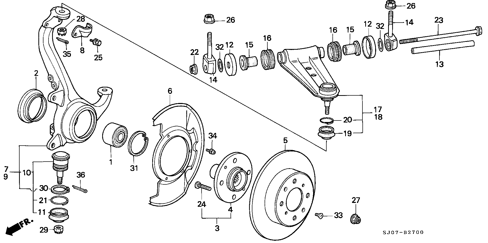 Honda 51220-SB0-003 - Kande / juhtliigend onlydrive.pro