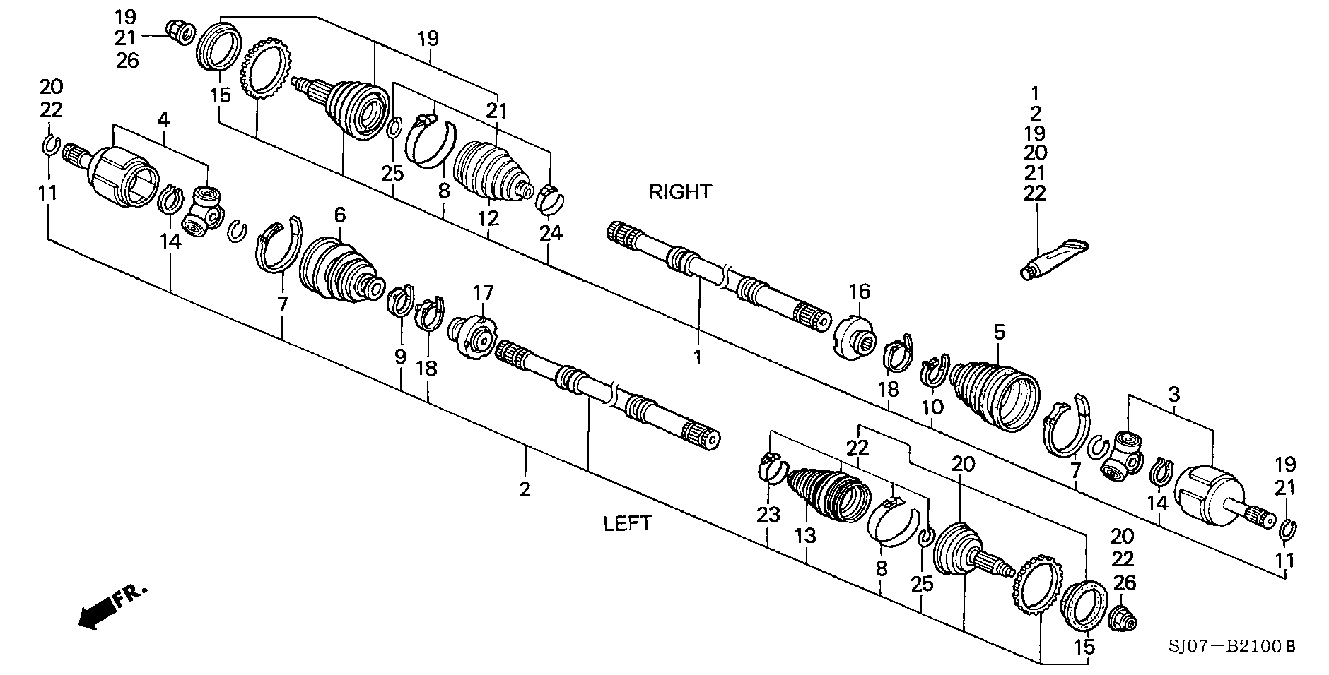 Honda 44018-ST7-C03 - Paljekumi, vetoakseli onlydrive.pro