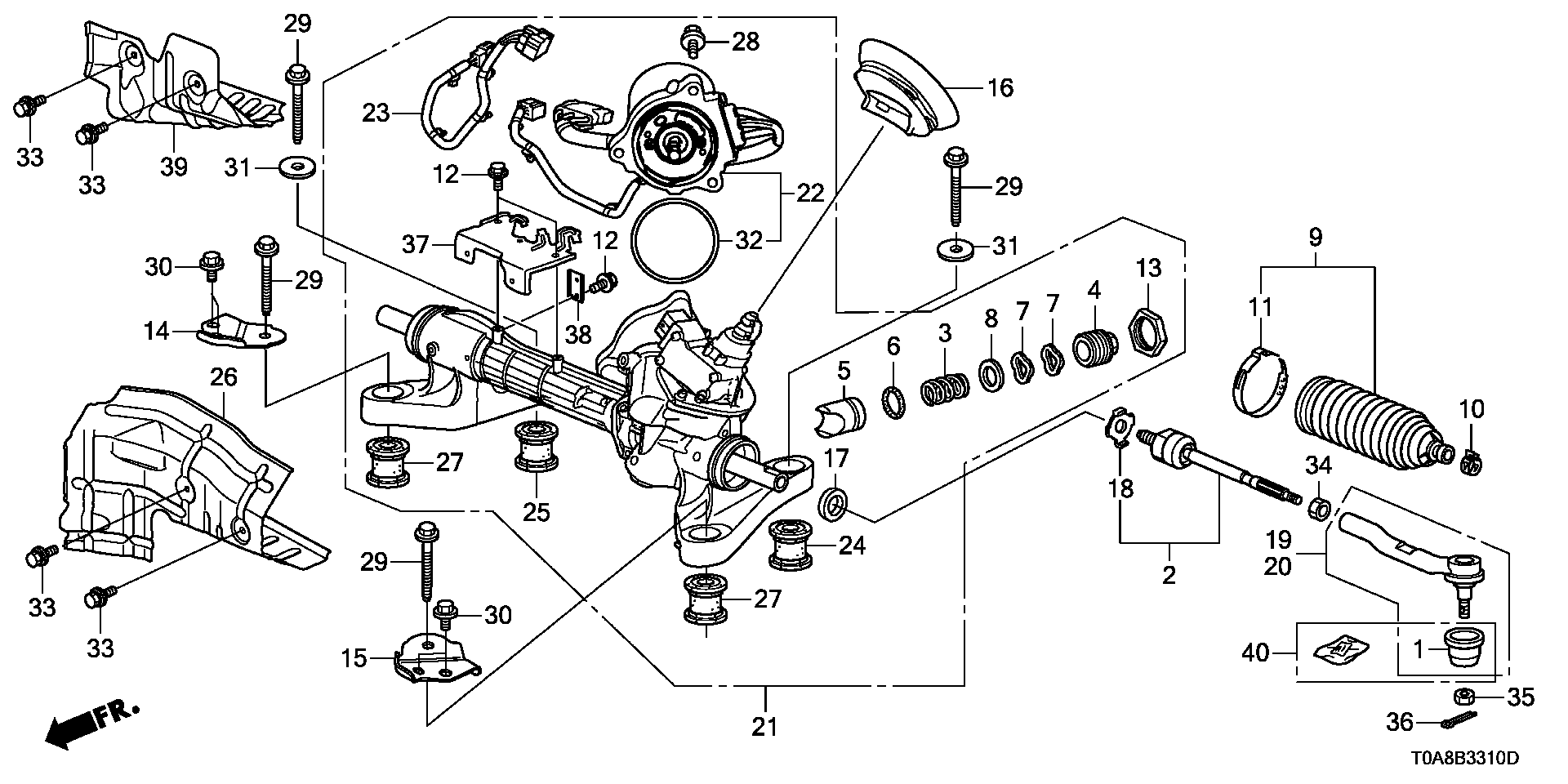 Honda 53429-T0A-A01 - Paljekumi, ohjaus onlydrive.pro