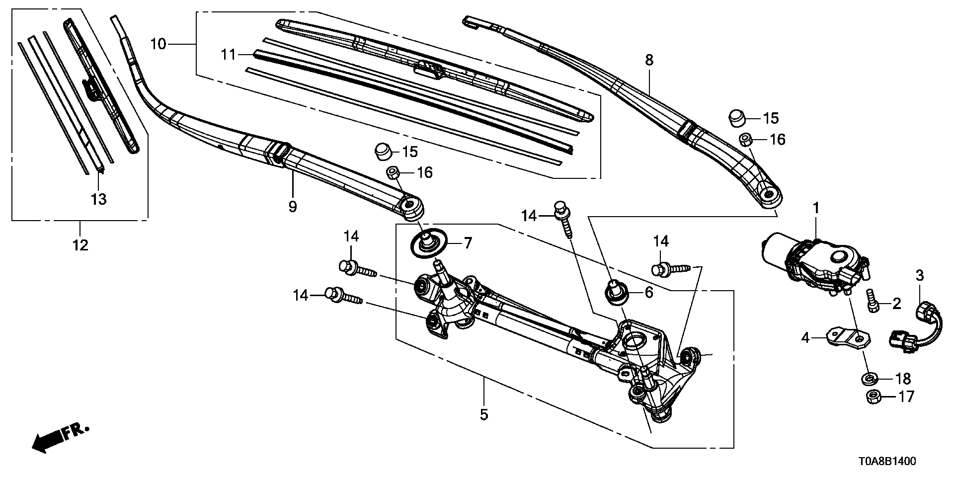 Honda 76622STKA02 - Stikla tīrītāja slotiņa onlydrive.pro