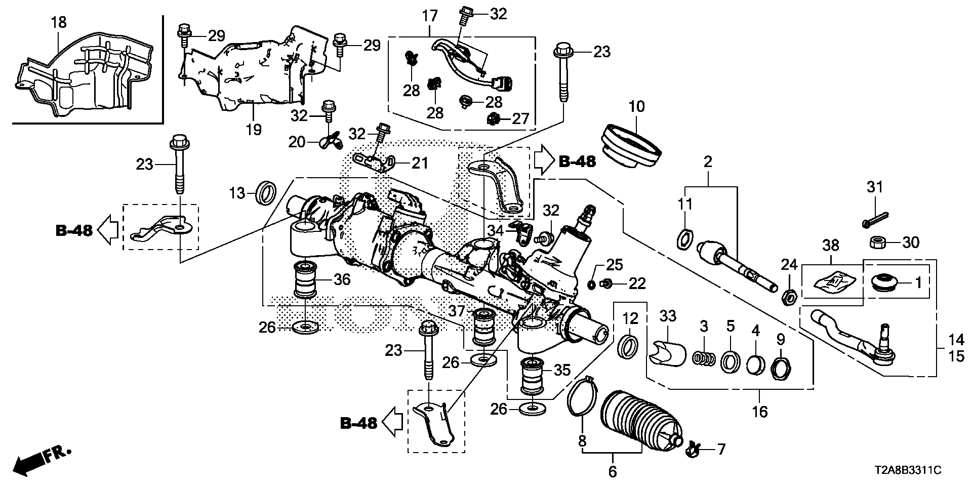 Honda 53429-T2B-A01 - P.s. gear box(eps)(v6): 002 pcs. onlydrive.pro
