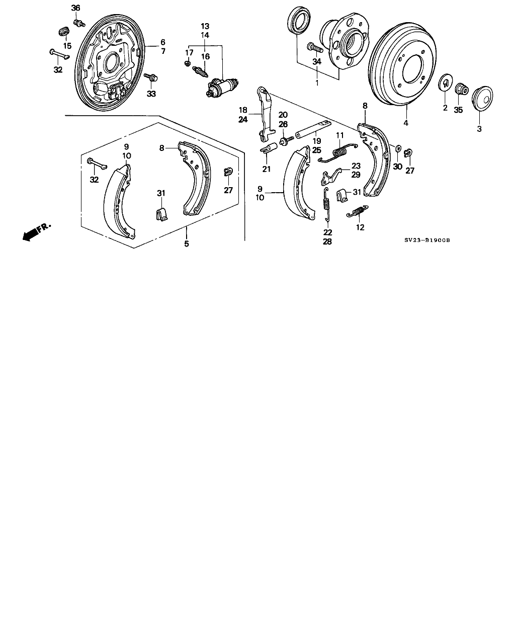 Honda 43053-SM4-A00 - Brake Shoe Set onlydrive.pro