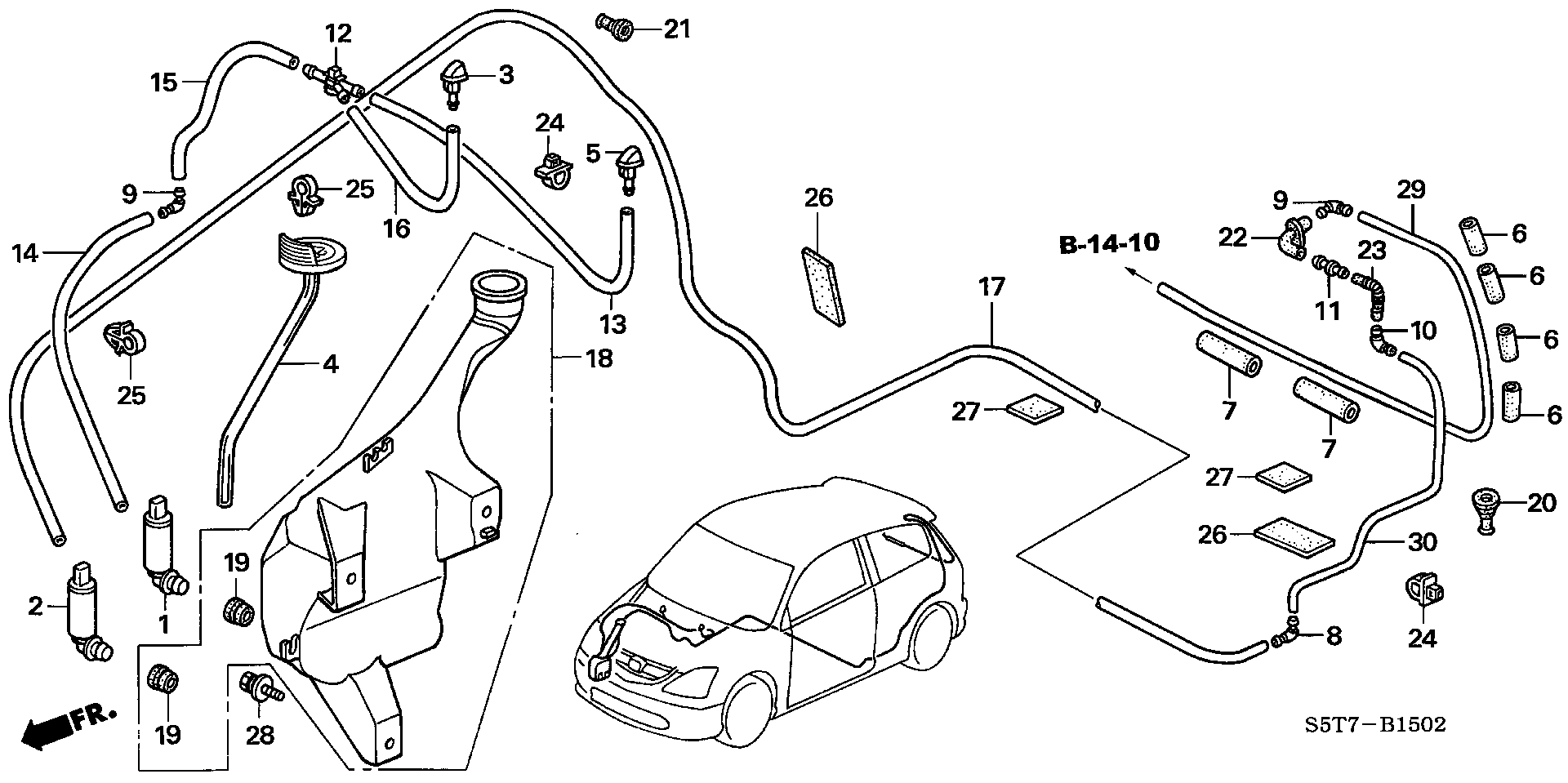 Honda 76806-S6D-E01 - Water Pump, window cleaning onlydrive.pro