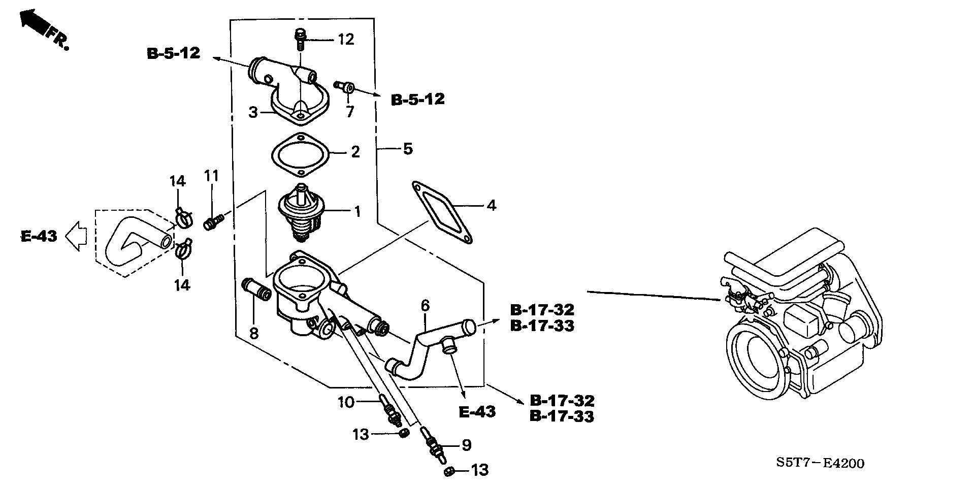 Honda 19301-PLZ-D00 - Coolant thermostat / housing onlydrive.pro